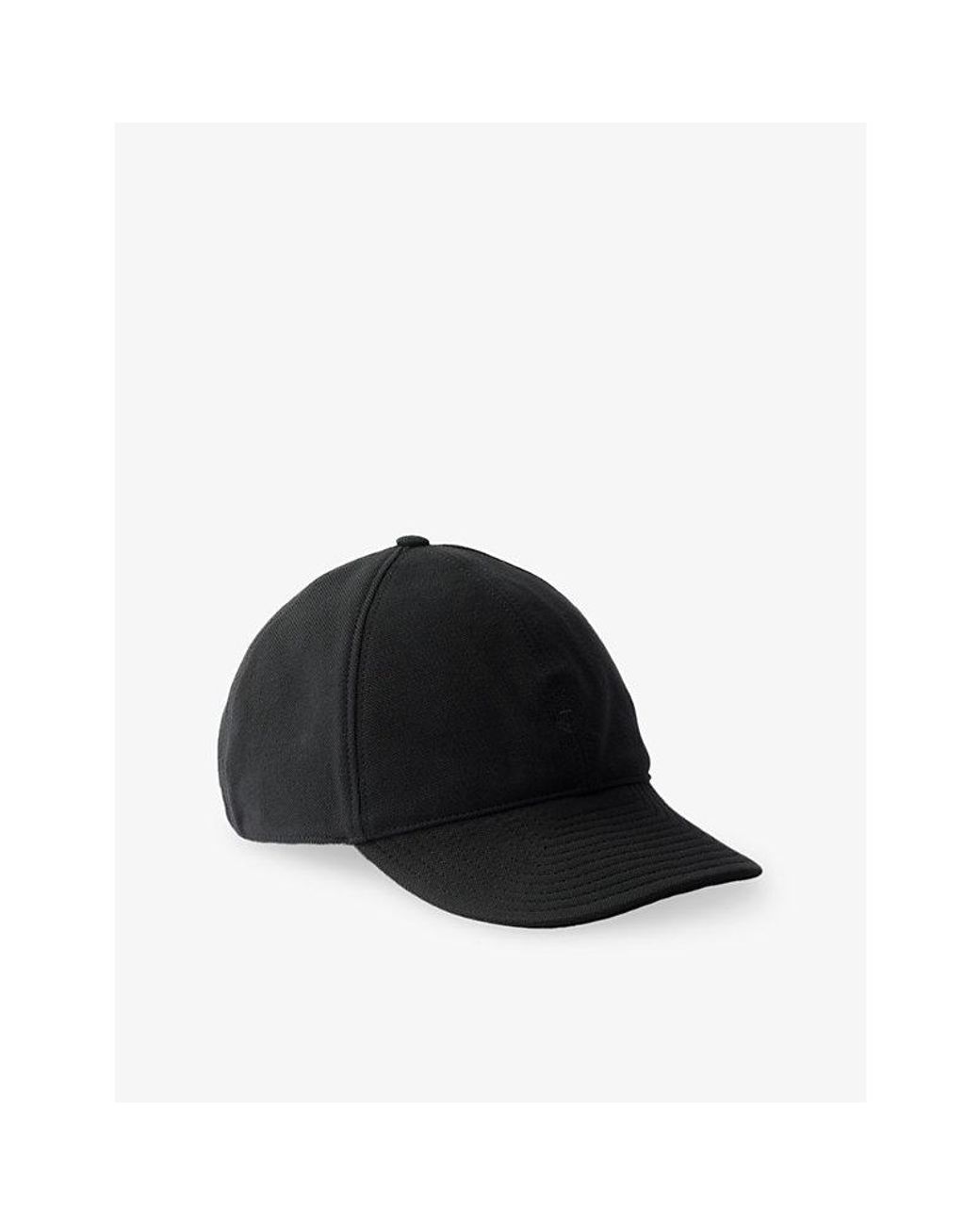 Prada Black Brand-Embroidered Cotton-Piqué Cap for men