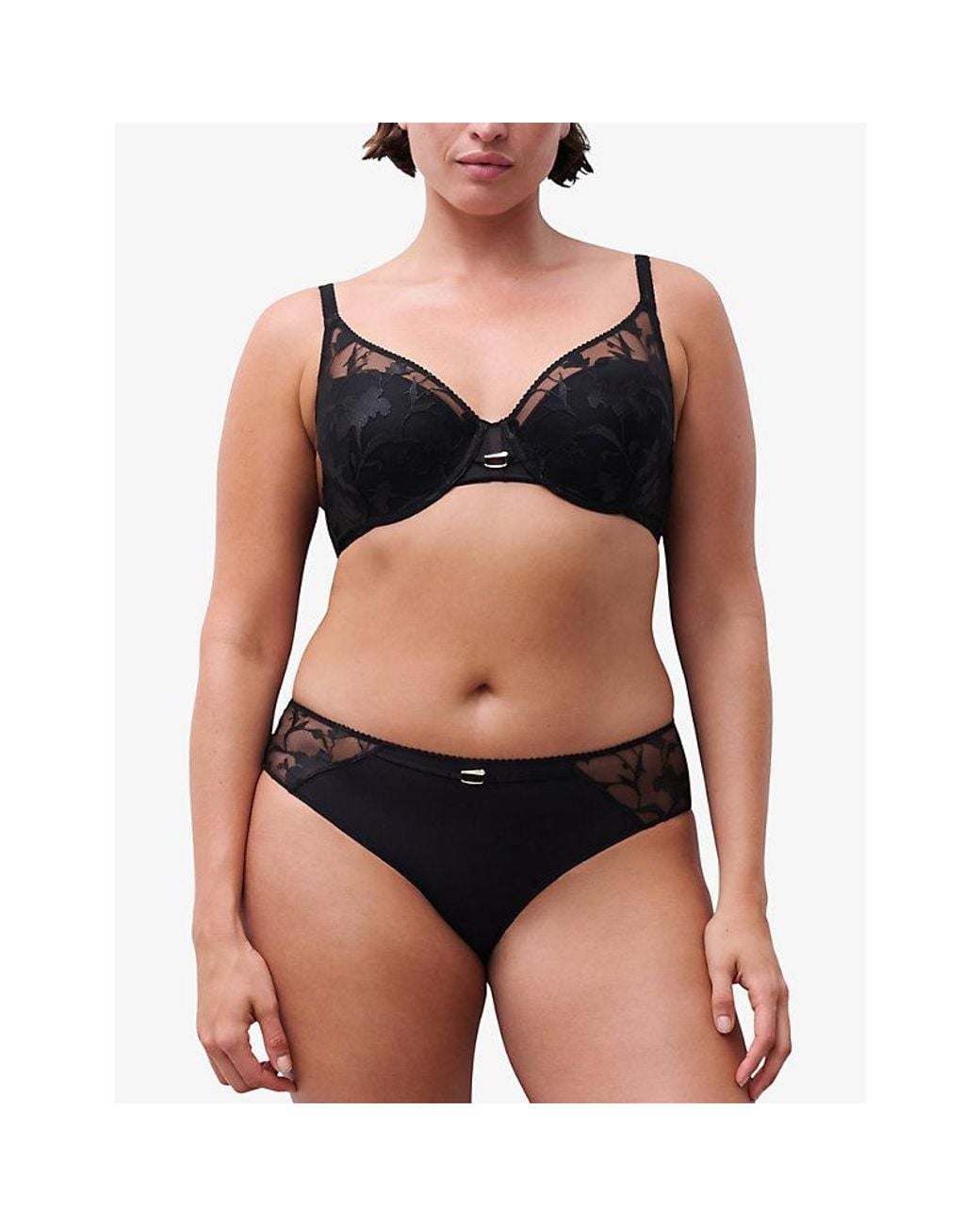 Chantelle Black Idyll Plunge Spacer Lace Bra
