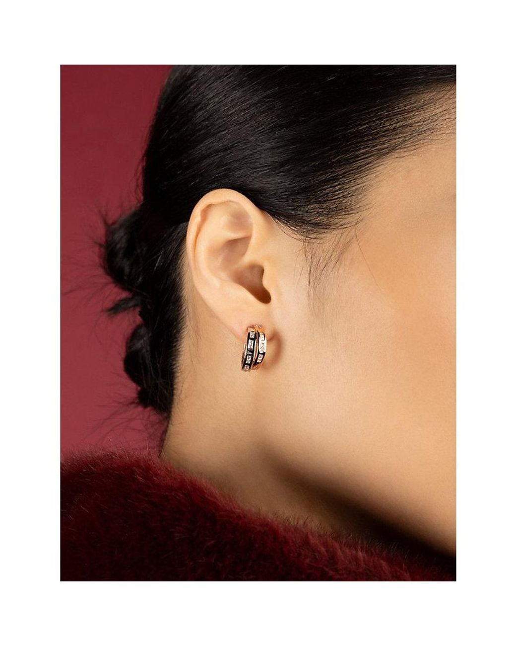 Apm Monaco White Toi Et Moi Rhodium 18Ct Rose- Plated Alloy And Cubic Zirconia Earrings