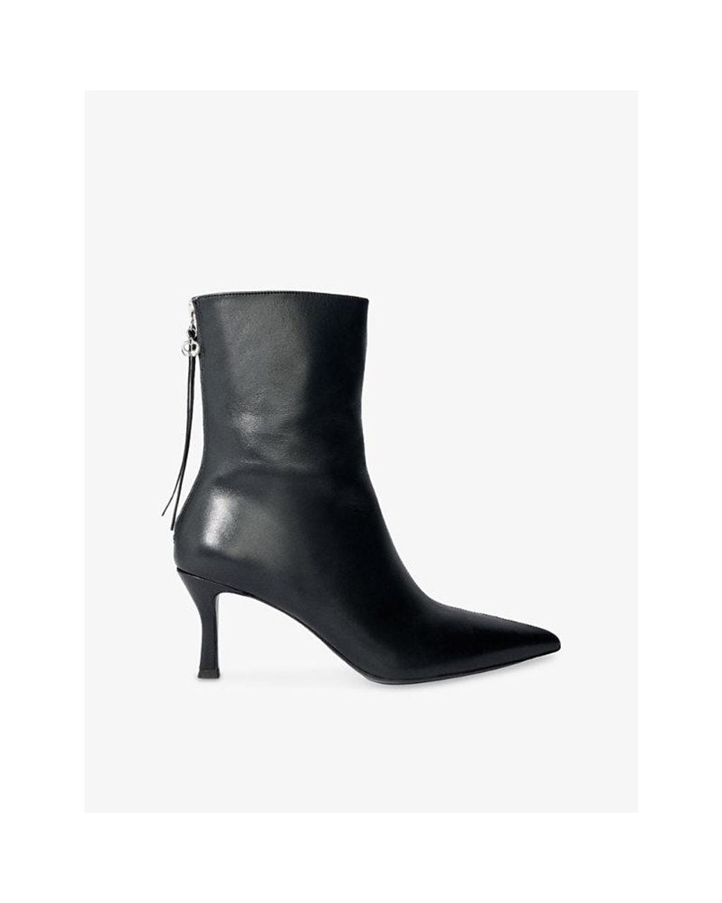Maje Black Heeled Leather Ankle Boots