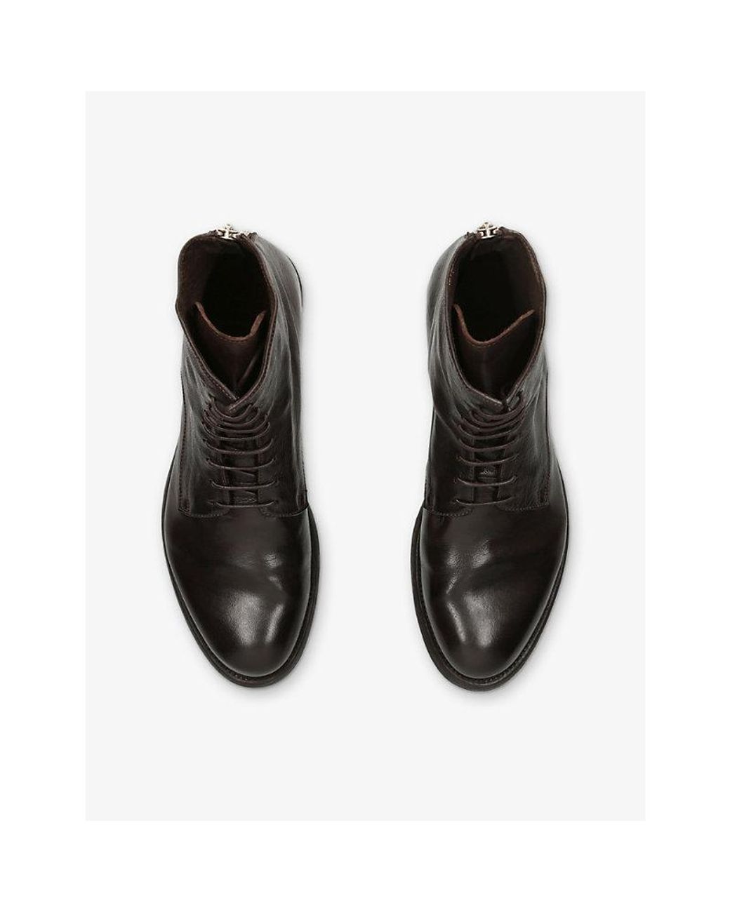 Officine Creative Black Hive Lace-Up Leather Boots for men