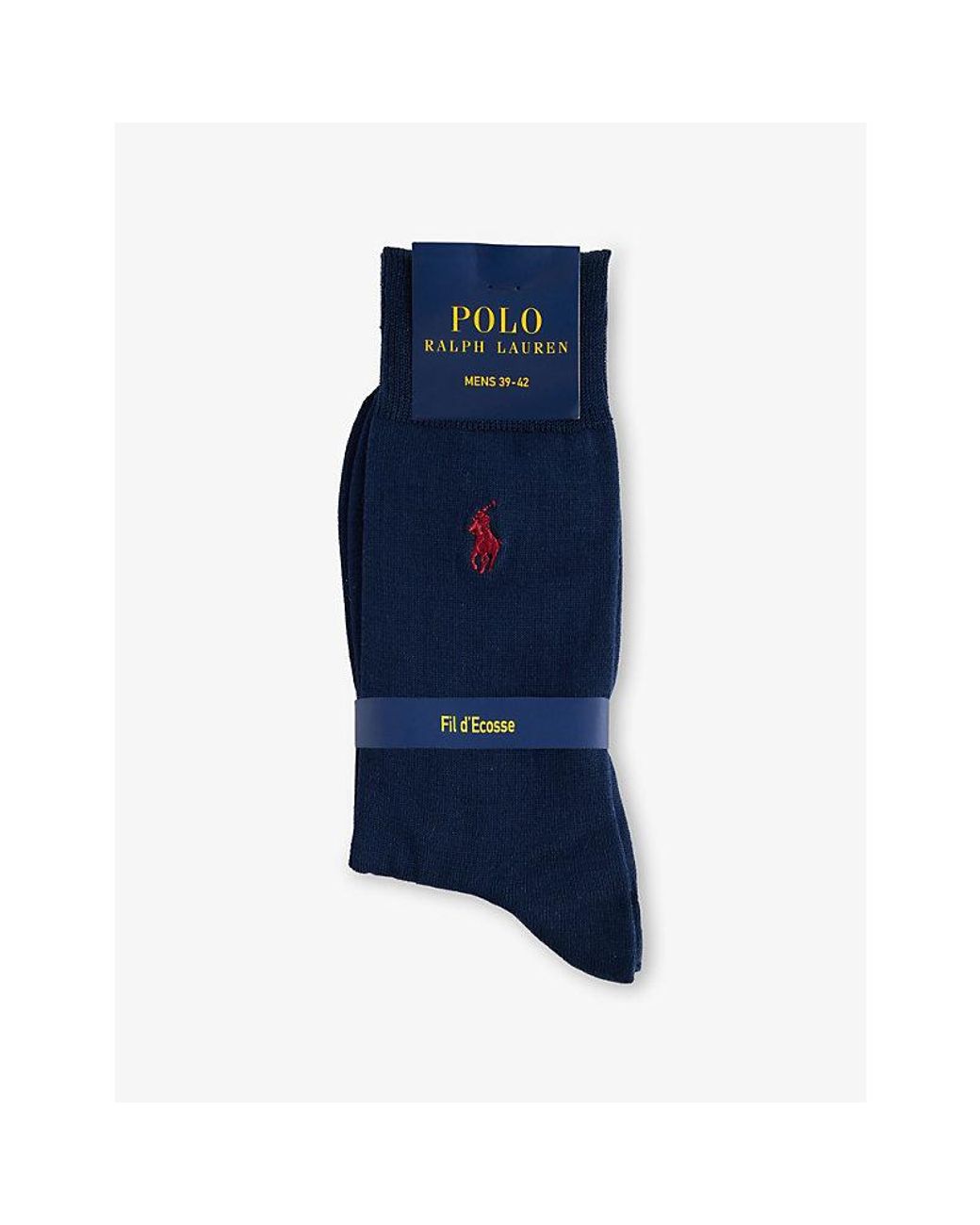 Polo Ralph Lauren Blue Logo-Embroidered Stretch-Cotton Ankle Socks for men