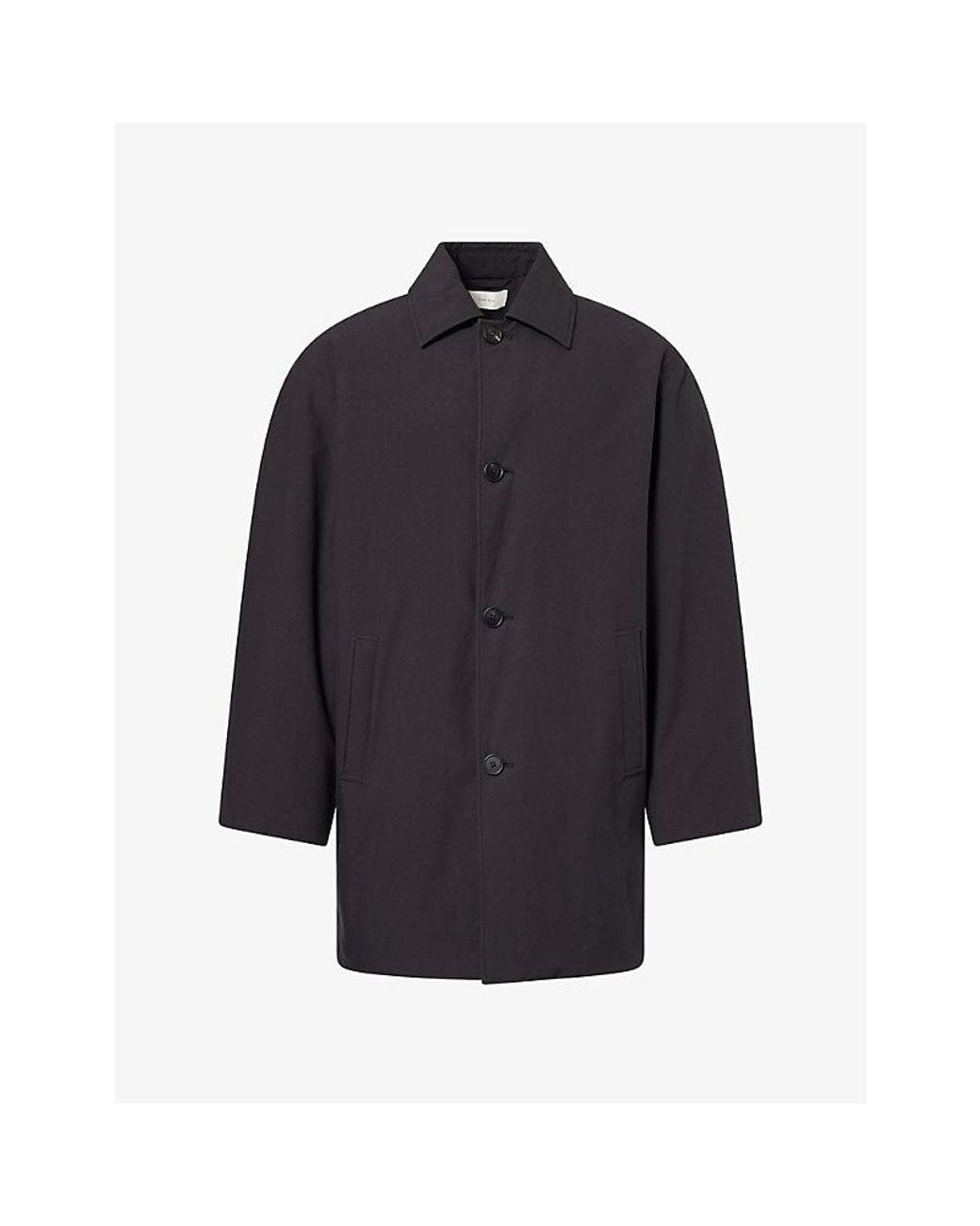 The Row Blue Verna Mid-Length Cotton Coat for men