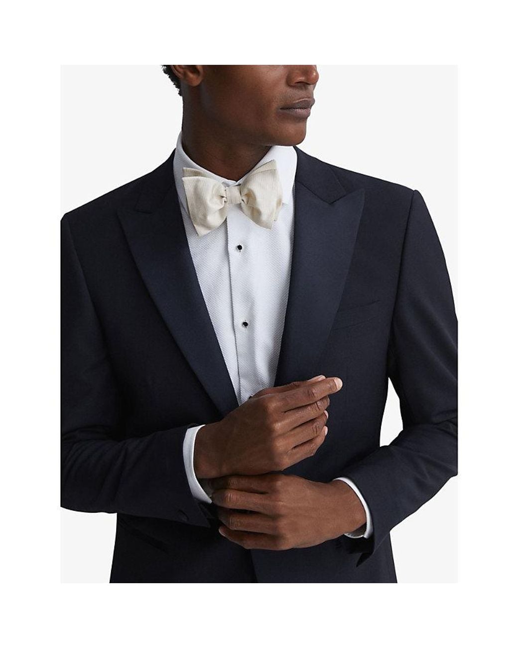 Reiss White Boyle Grosgrain Silk Bow Tie for men