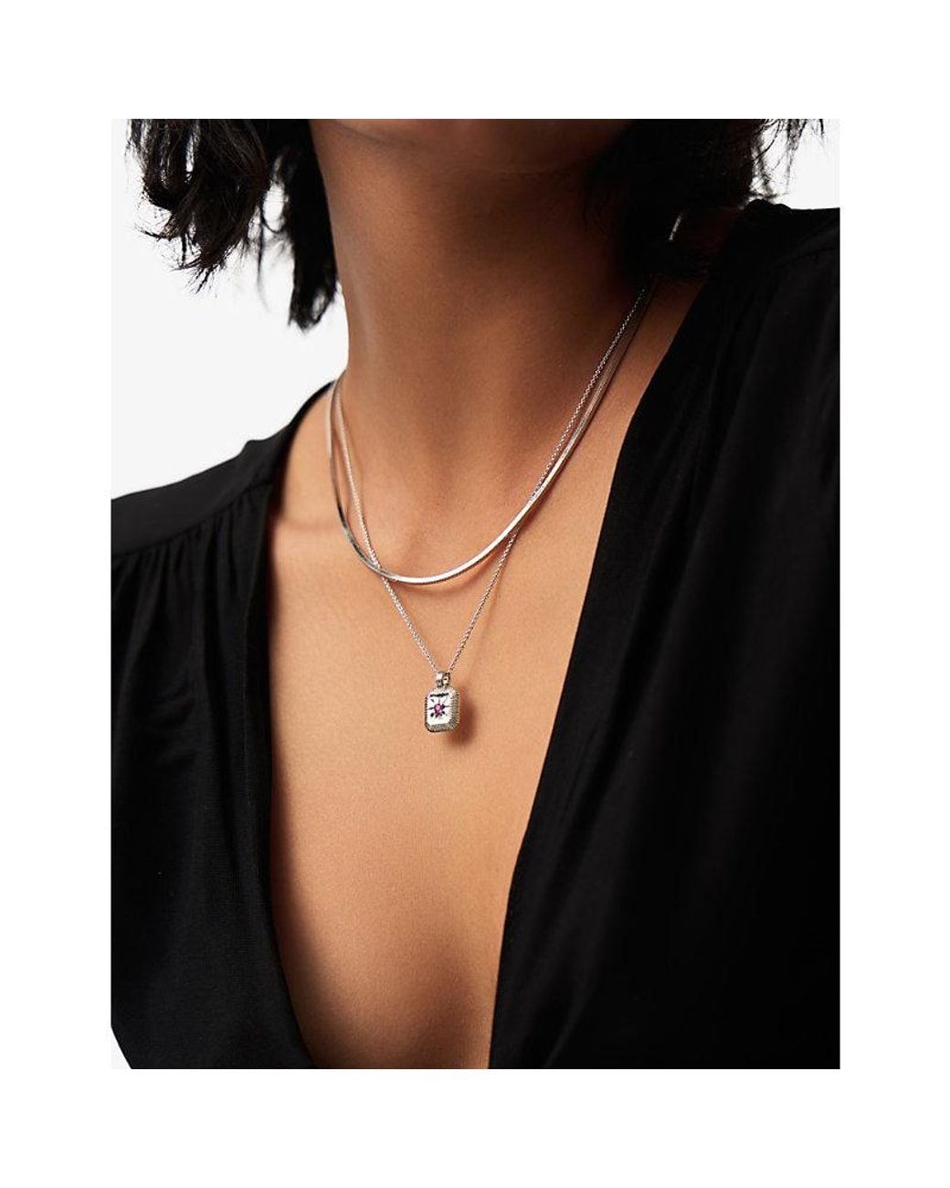 Missoma Metallic October Birthstone Sterling- And Crystal Pendant Necklace