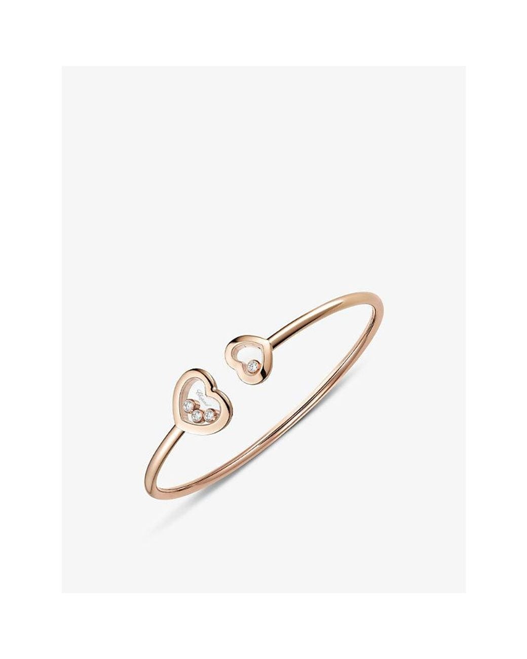 Chopard Metallic Happy Diamonds 18Ct Rose And 0.2Ct Round-Cut Diamond Bangle