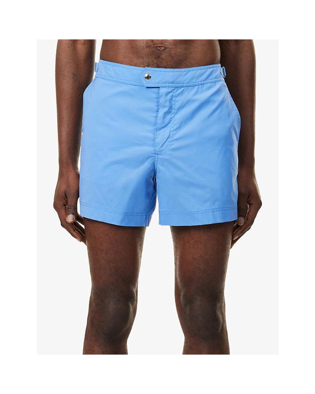Tom Ford Blue Micro Compact Poplin Swim Shorts for men