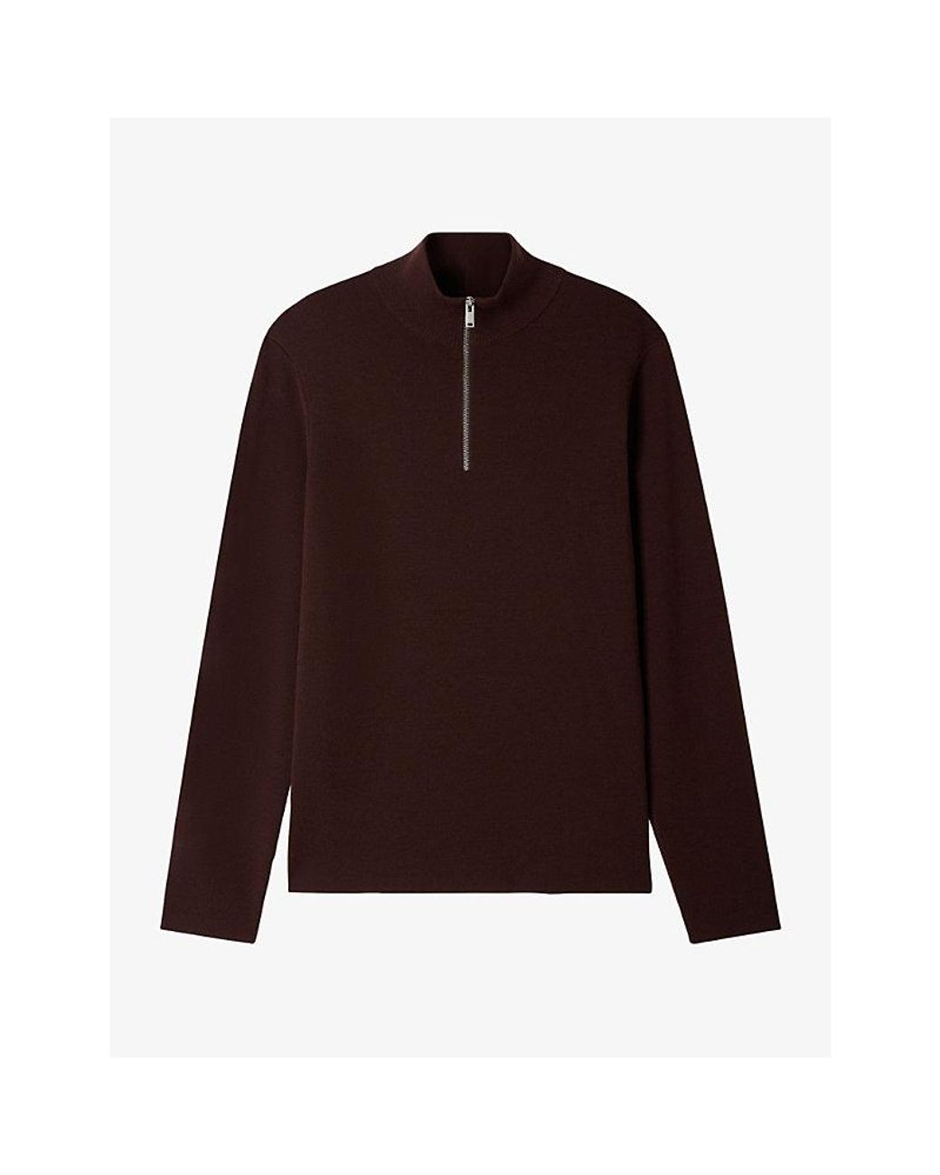Sandro Purple Half-Zip Wool Jumper for men