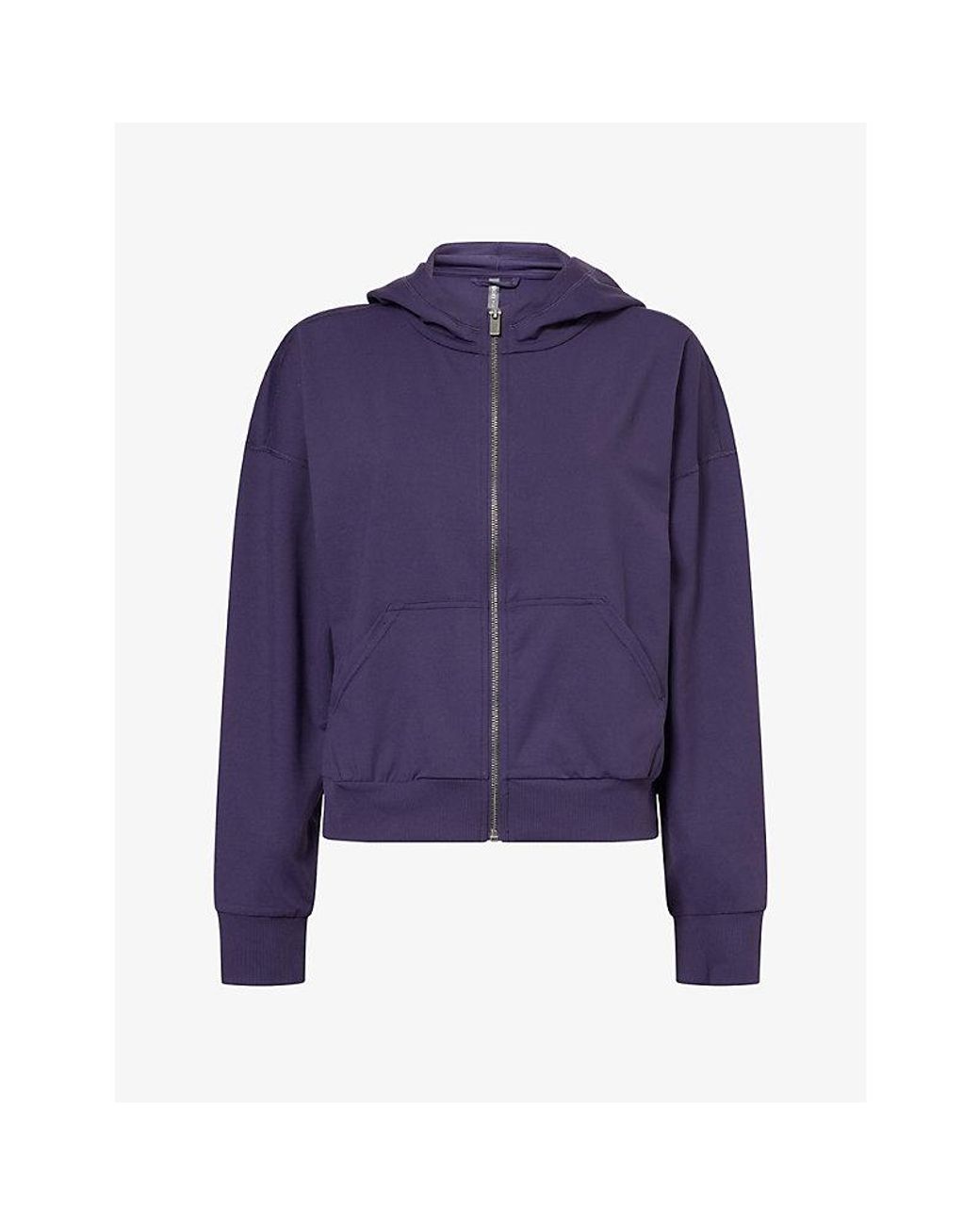 vuori Purple Halo Modern Zip-Up Jersey-Knit Hoody