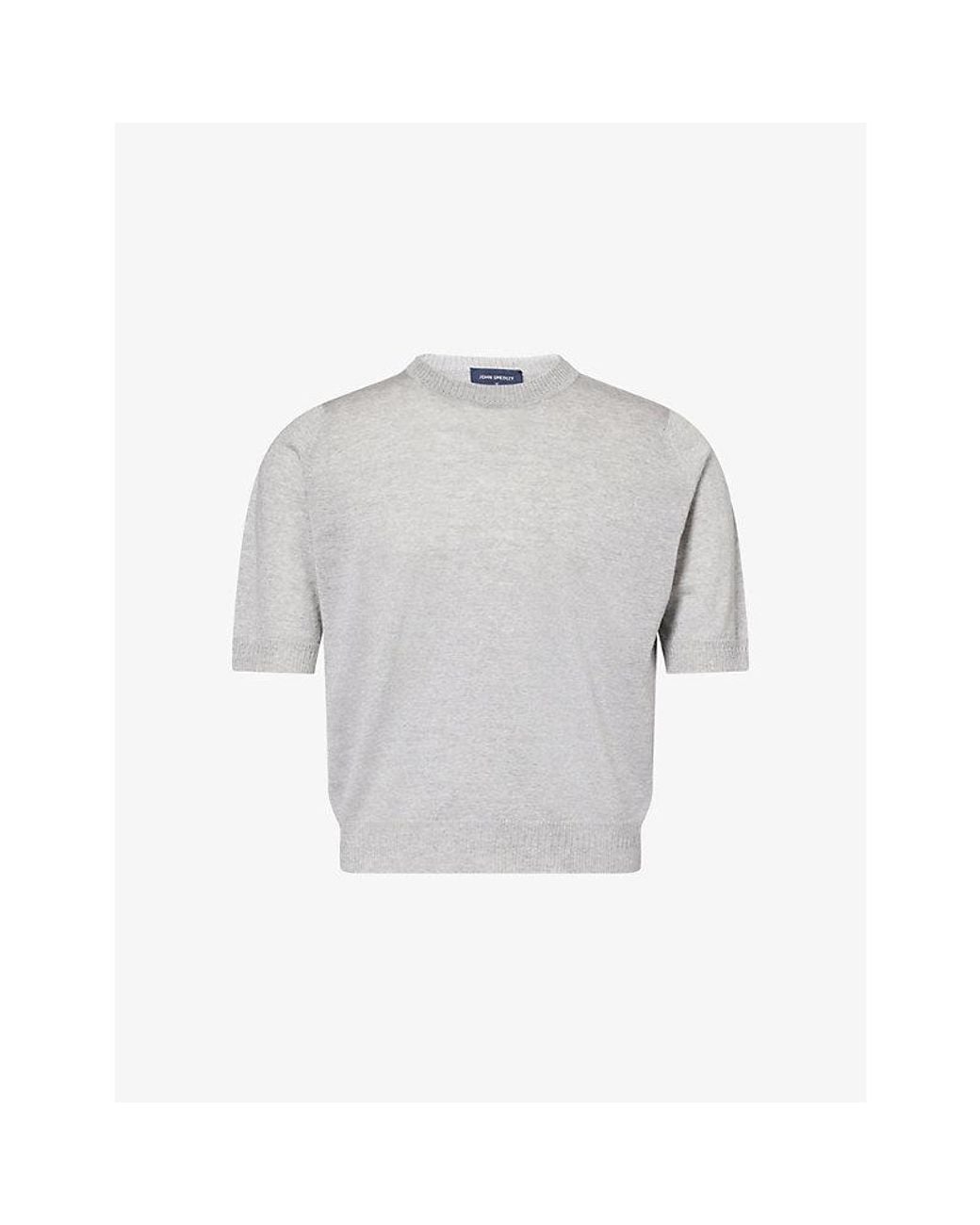 John Smedley Gray X Bill Nighy Short-Sleeve Merino Wool Top for men