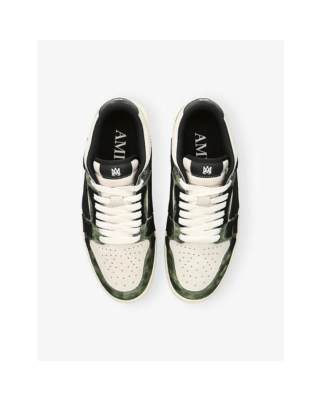 Amiri White Camo Skel Leather Trainers for men