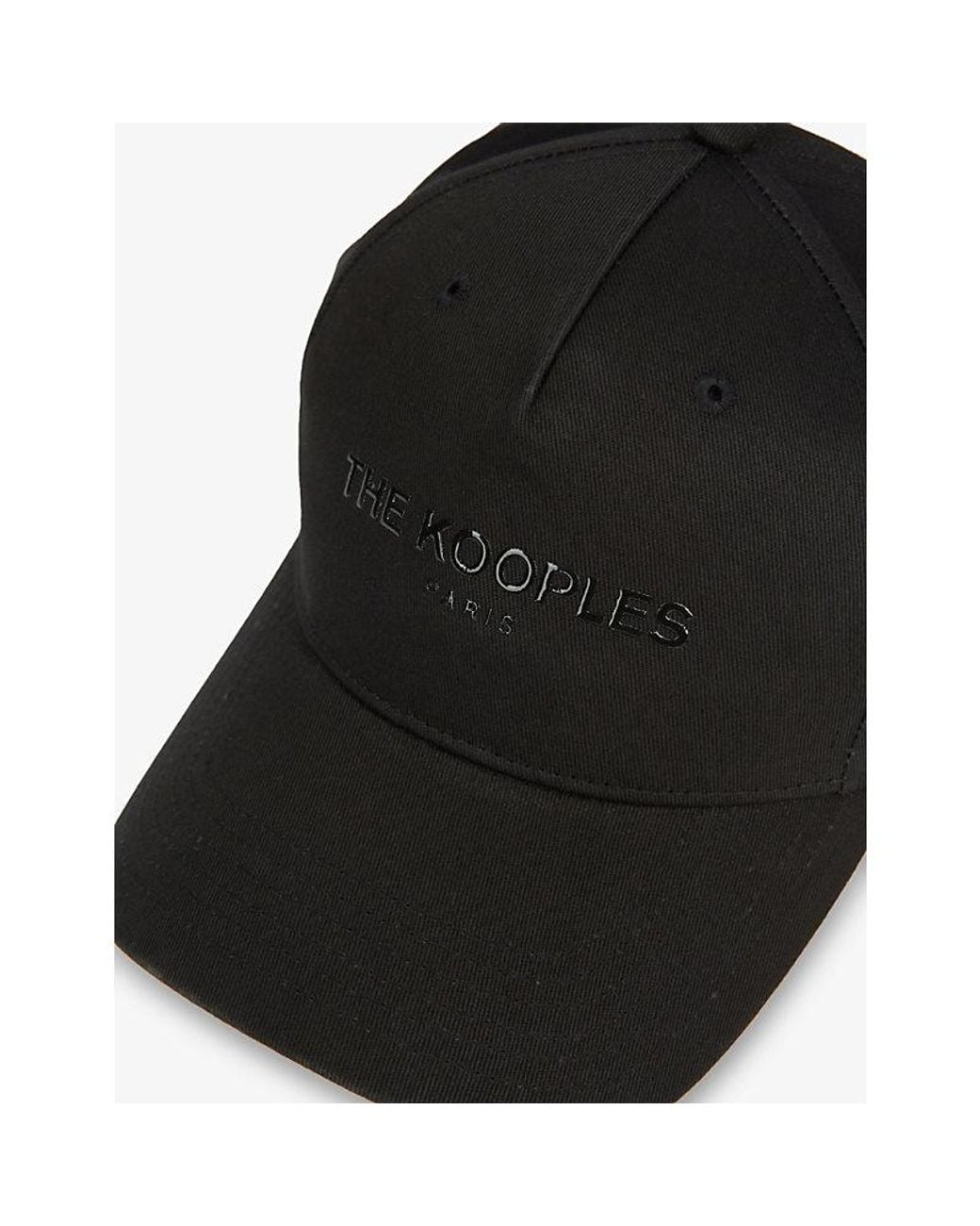 The Kooples Black Brand-Print Cotton Baseball Cap for men