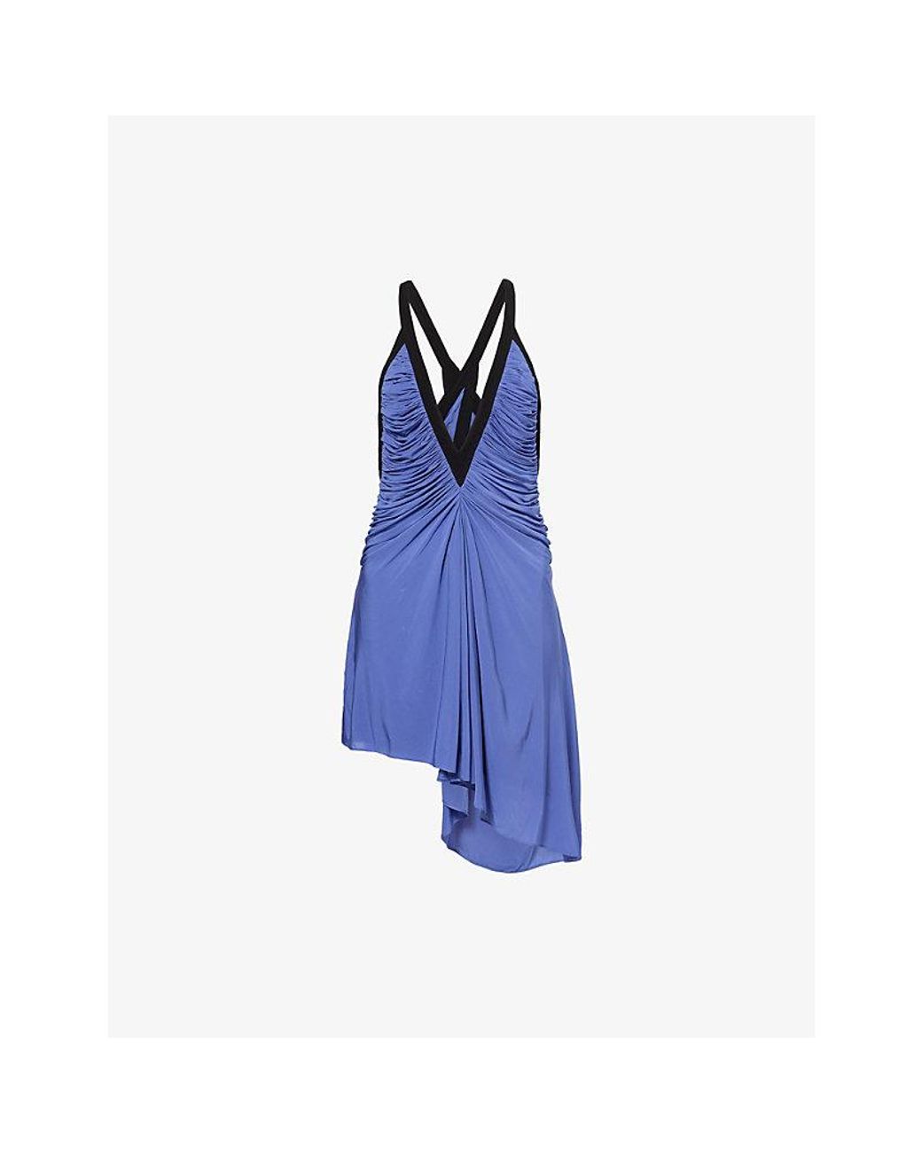 Christopher Esber Suspended Fluted Jersey Mini Dress in Blue | Lyst