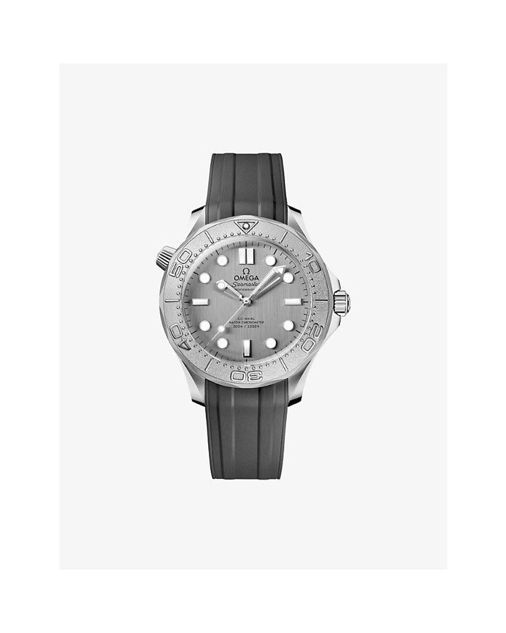 Omega Gray Seamaster Diver 300M Stainless-Steel And Rubber Automatic Watch 42Mm for men
