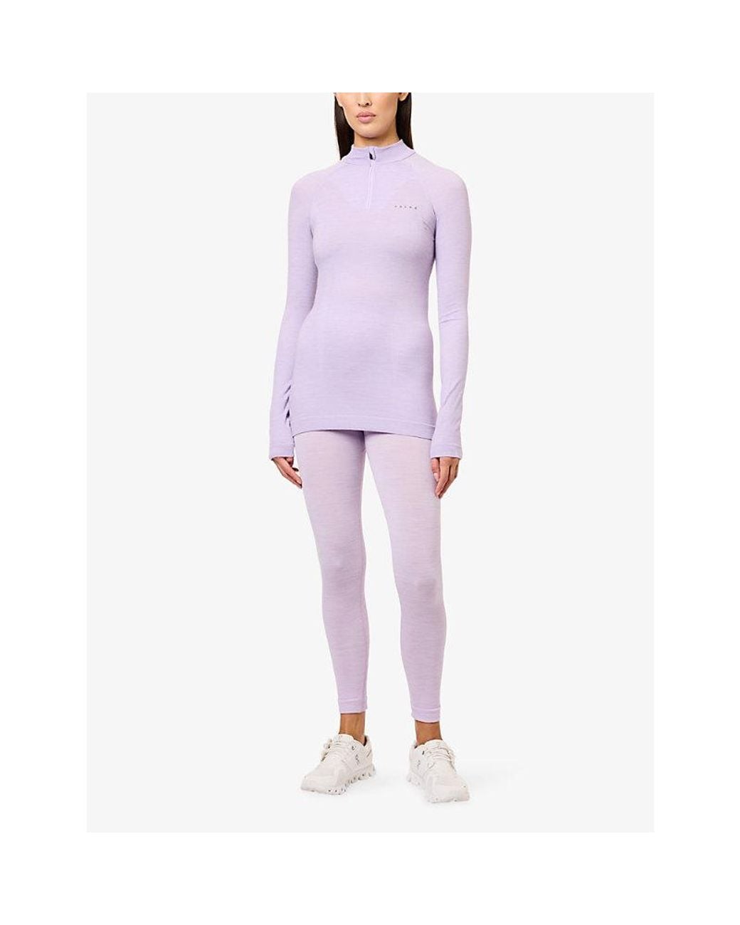 Falke Purple Wool-Tech Zip Long-Sleeve Thermal Top