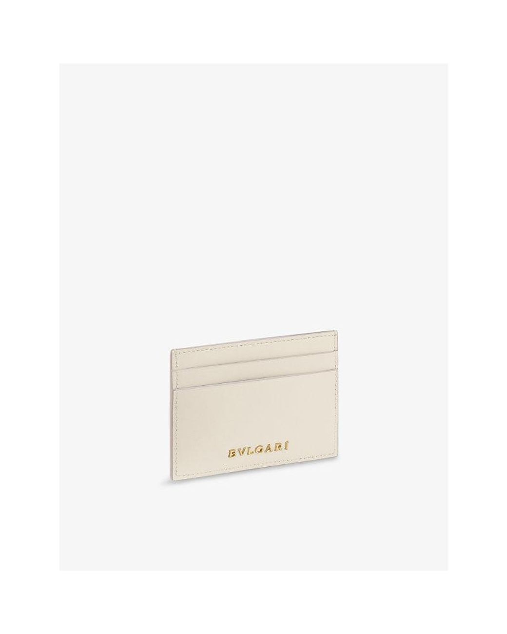 BVLGARI White Serpenti Forever Embellished Leather Card Holder