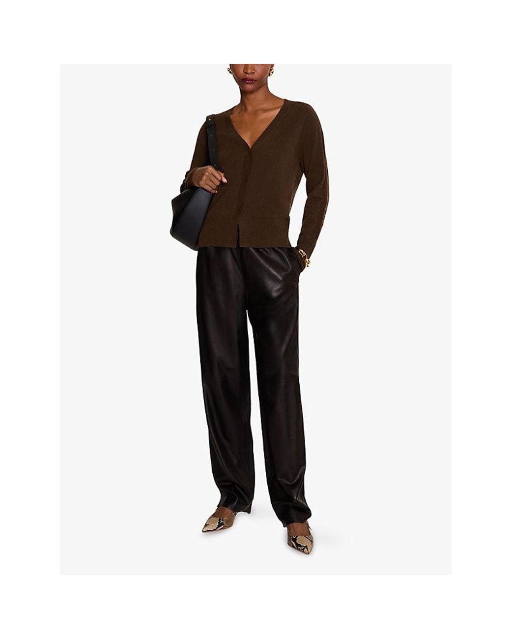 Joseph Brown Keane V-Neck Cashmere Cardigan
