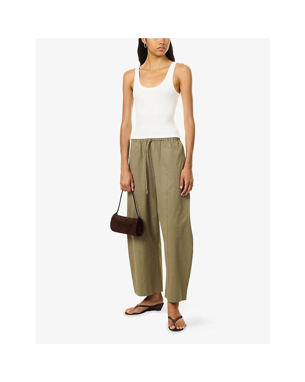 Dissh White Phoebe Scoop-Neck Cotton-Blend Tank Top