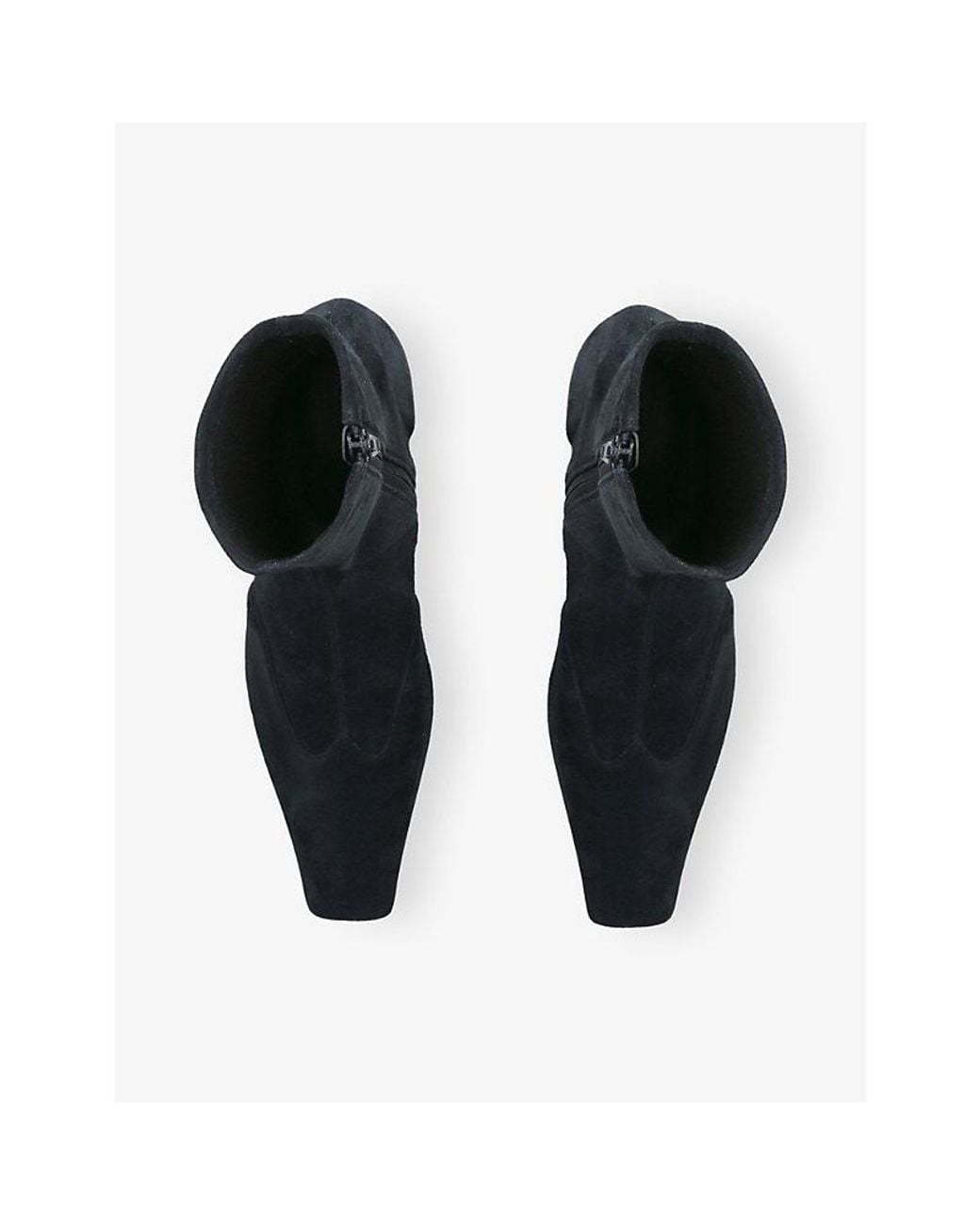 Khaite Black Nevada 40 Suede Heeled Ankle Boots