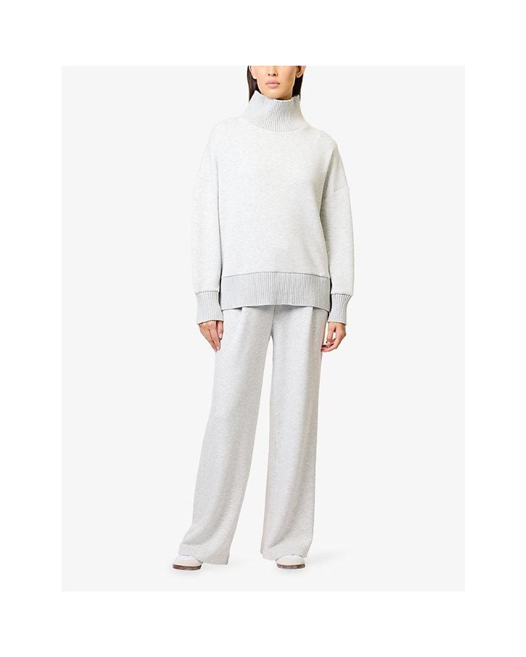 Varley White The Extra Wide-Leg Jersey Trousers