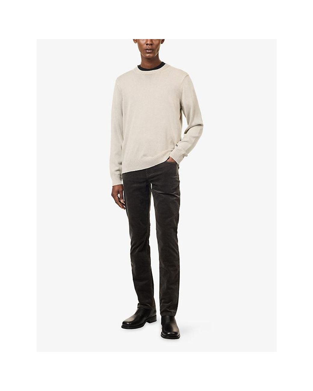 PAIGE Black Federal Straight-Leg Corduroy Jeans for men