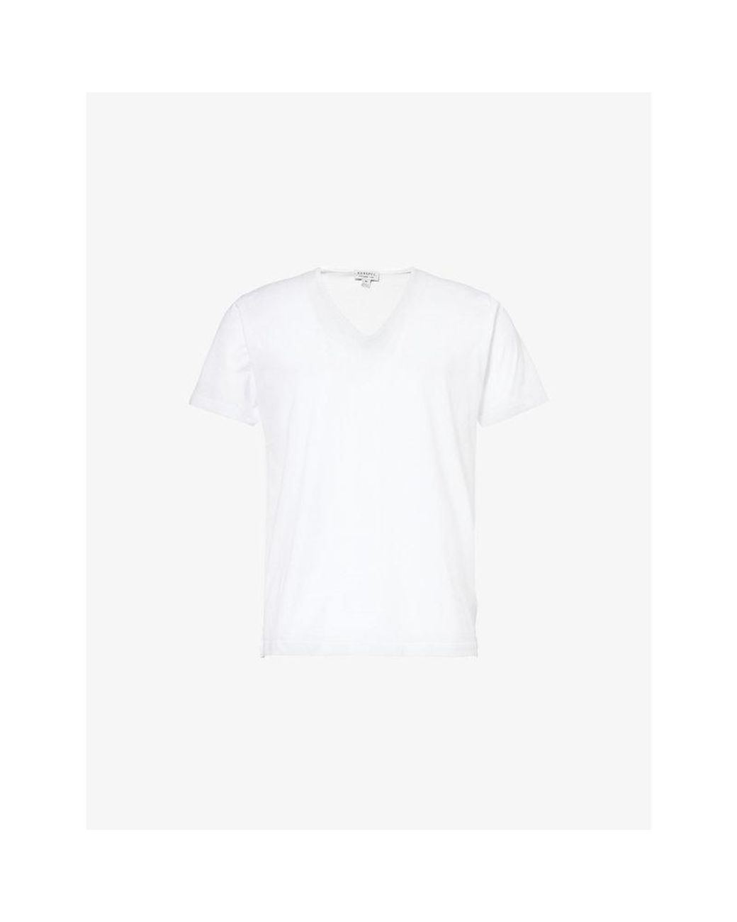 Sunspel White Superfine Egyptian Cotton T-Shirt for men