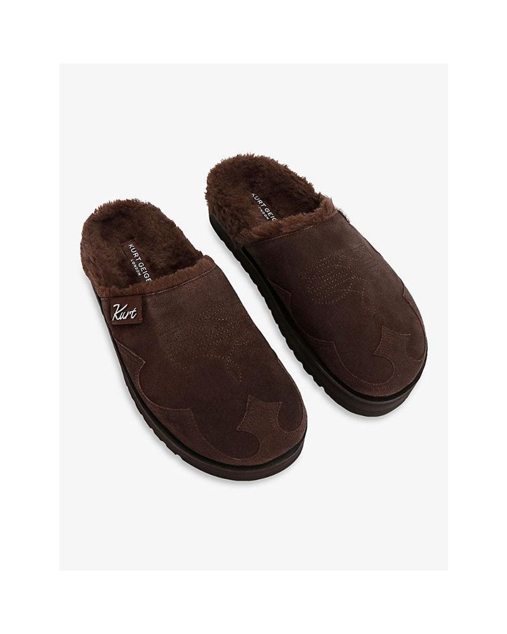 Kurt Geiger Brown Hatton Suede Mules for men