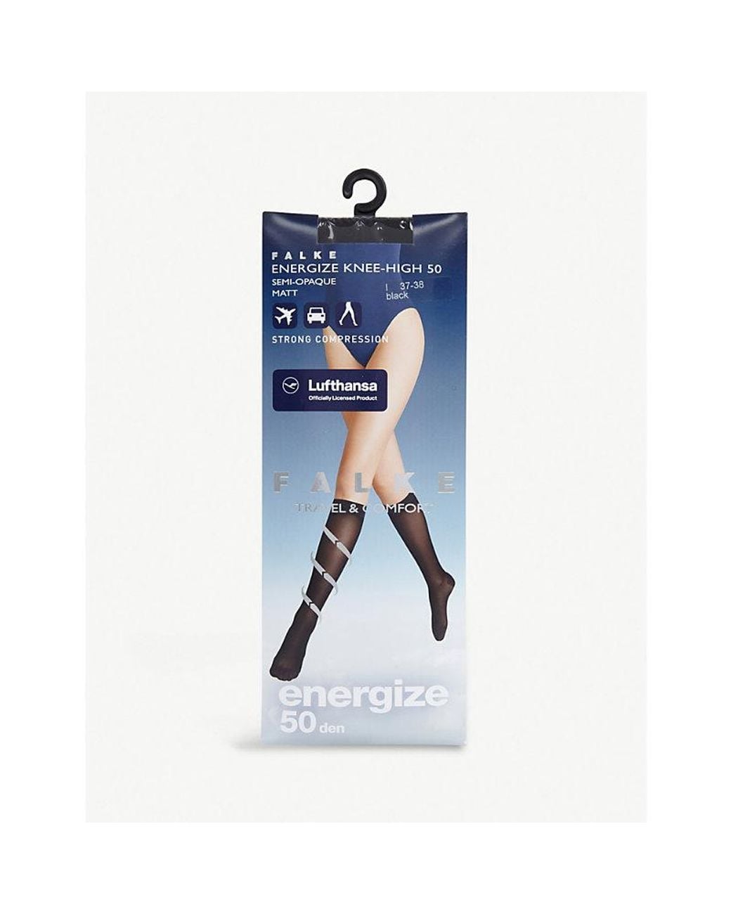 Falke Black Energize 50 Denier Knee-High Socks