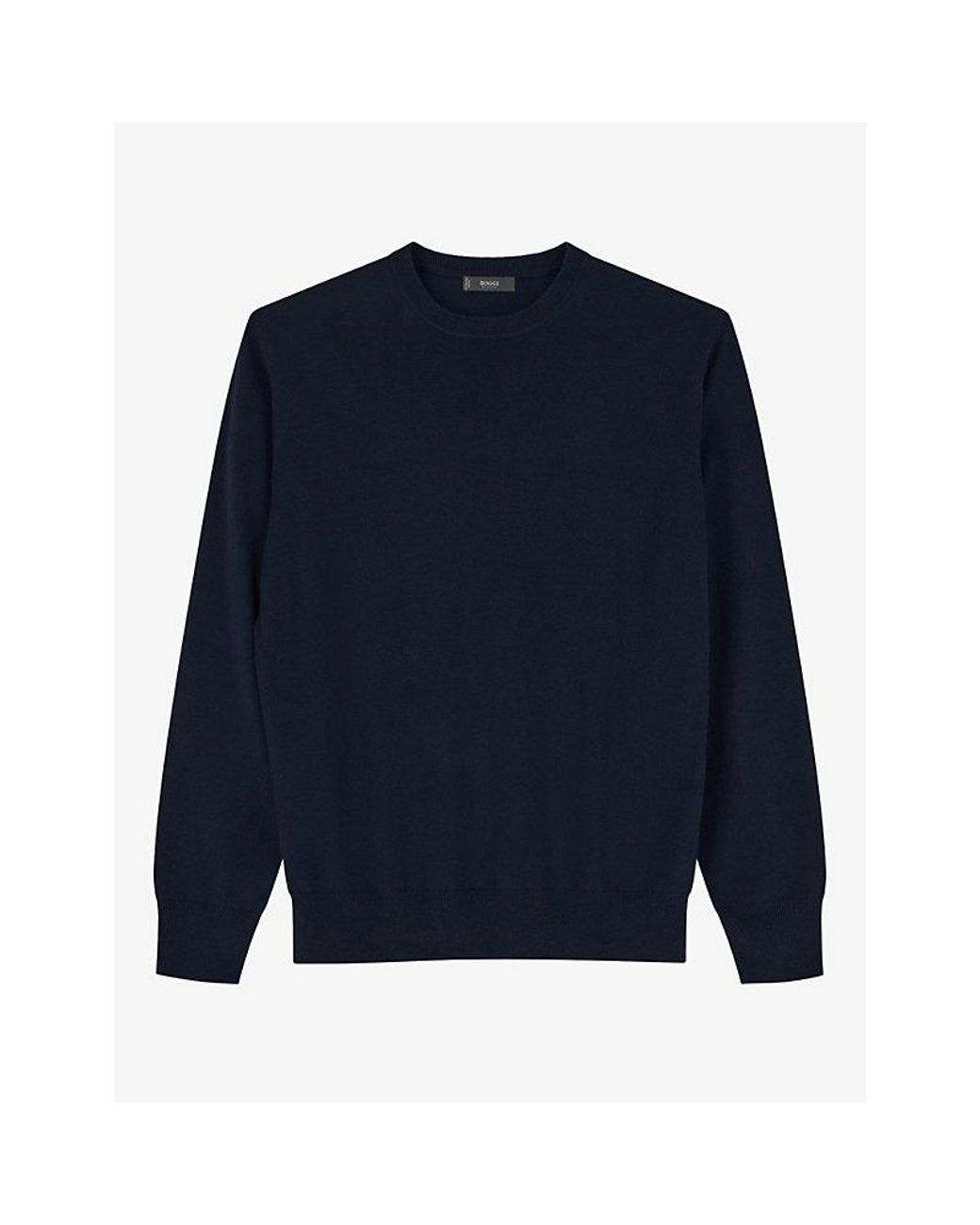 Boggi Blue Extrafine Merino-Wool Jumper for men