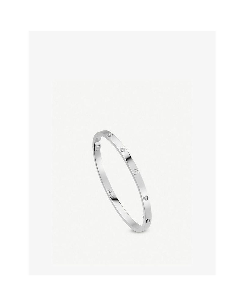 Cartier White Love Small 18Ct- And 6 Diamonds Bracelet