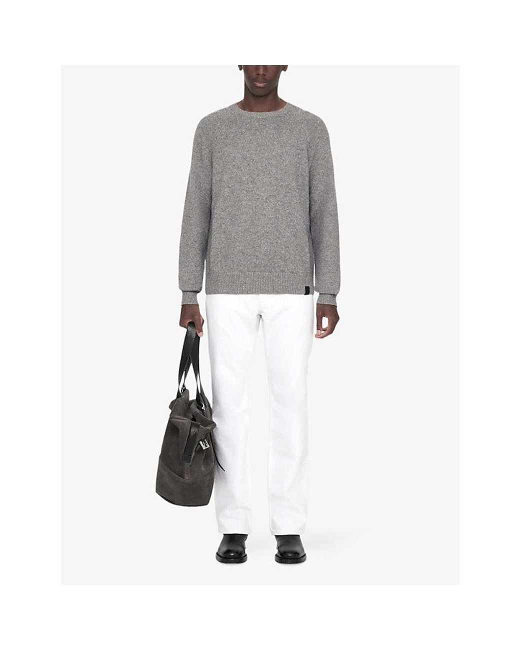 AllSaints Gray Cove Relaxed-Fit Wool And Cotton-Blend Jumper for men