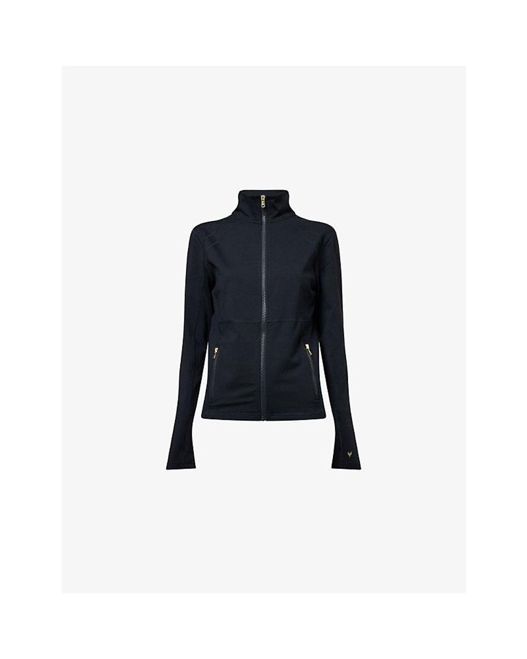 Now You Live Blue Clayton High-Neck Stretch-Jersey Jacket