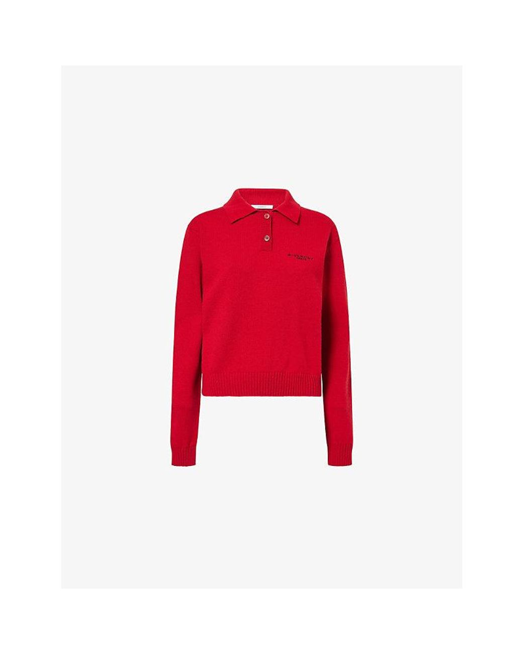 Givenchy Logo-Embroidered Wool And Cashmere-Blend Polo Jumper