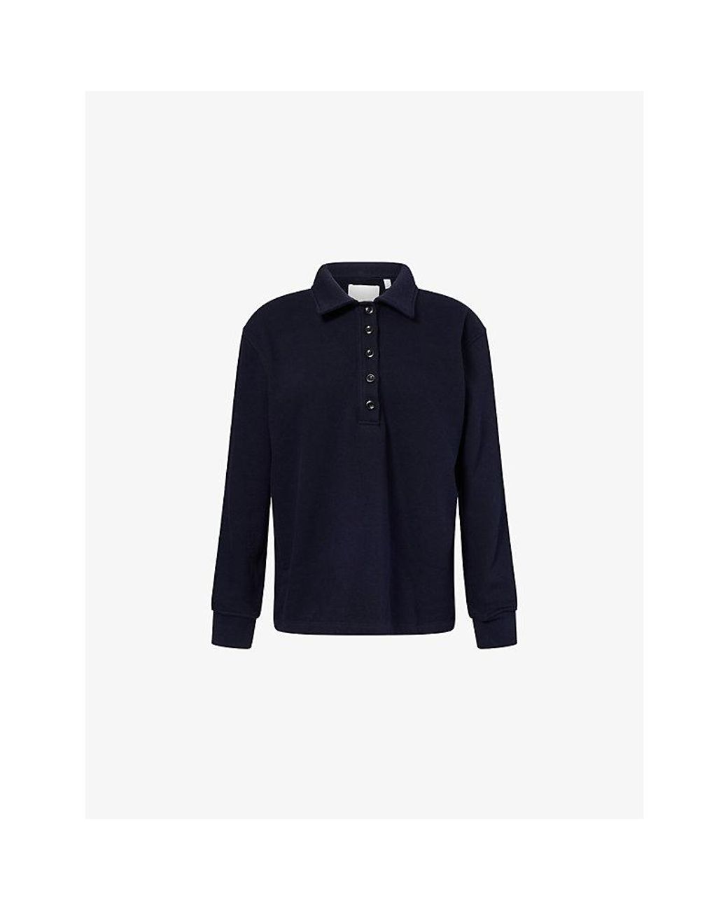Citizens of Humanity Blue Vintage Long-Sleeve Jersey Polo Shirt
