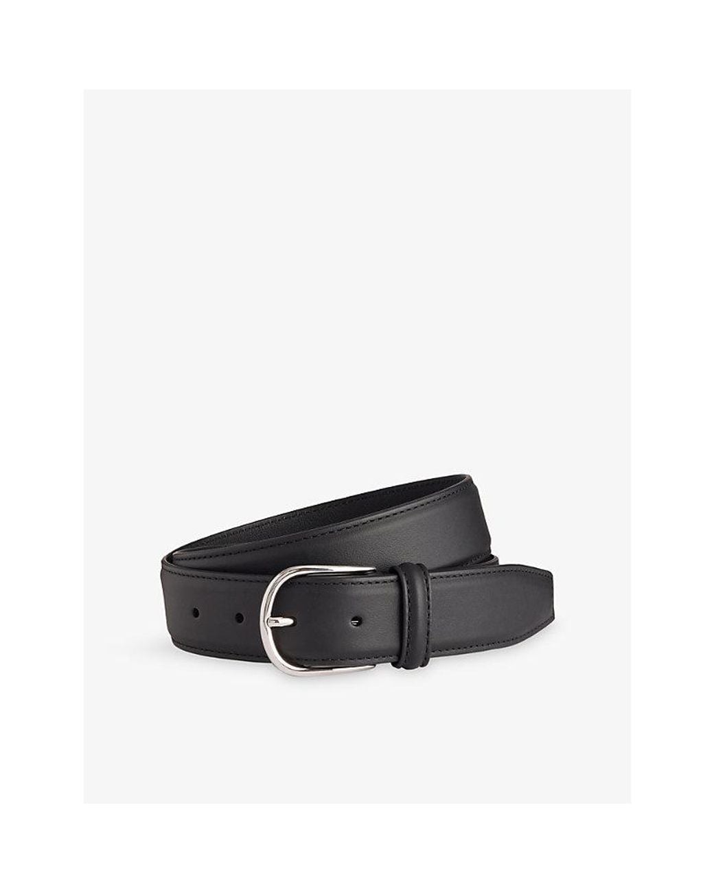Andersons Black Classic Leather Belt for men