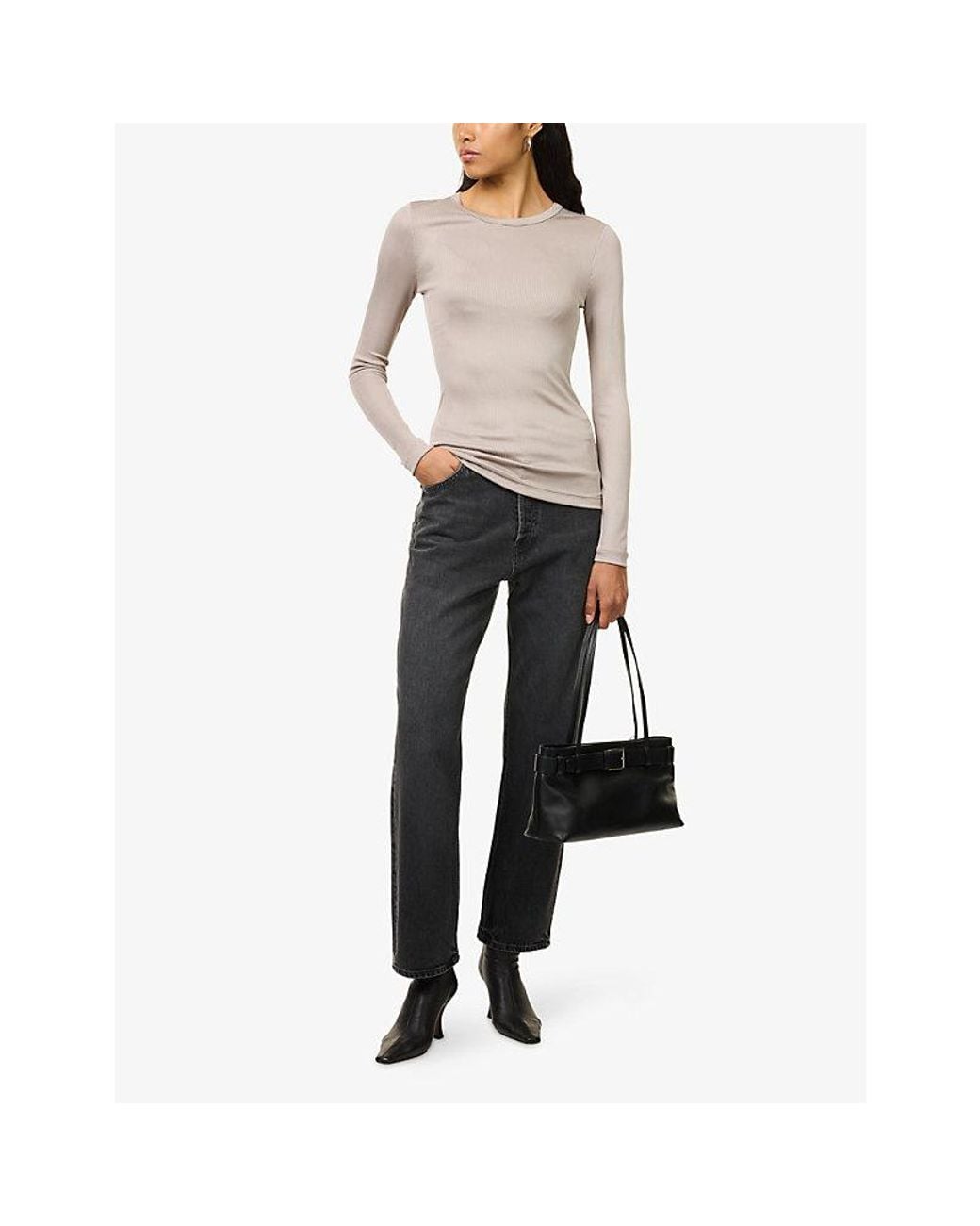 Agolde Pink Delphi Slim-Fit Jersey Top