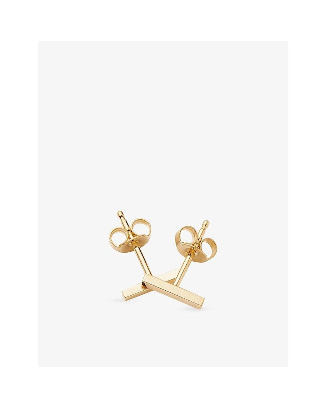 Missoma Metallic Fine Bar 9Ct- Stud Earrings