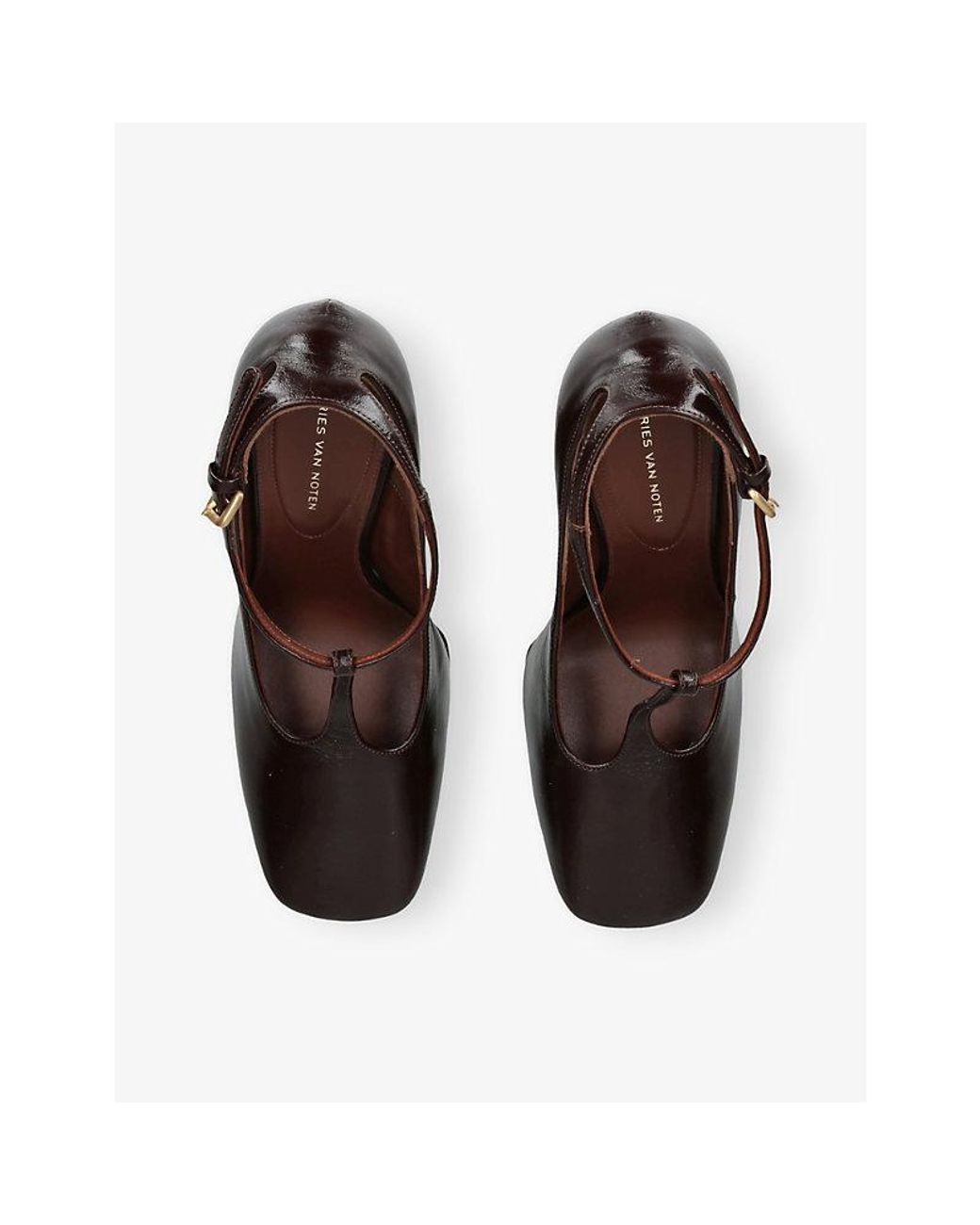 Dries Van Noten Black Square-Toe Leather Wedges