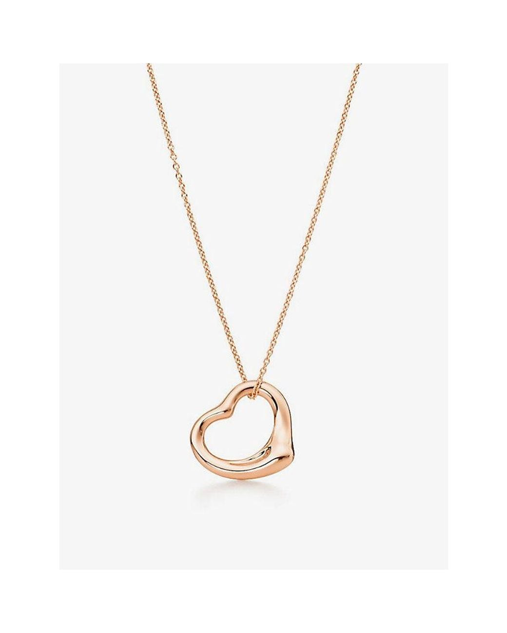 Tiffany & Co Metallic Elsa Peretti Open Heart Rose- Pendant