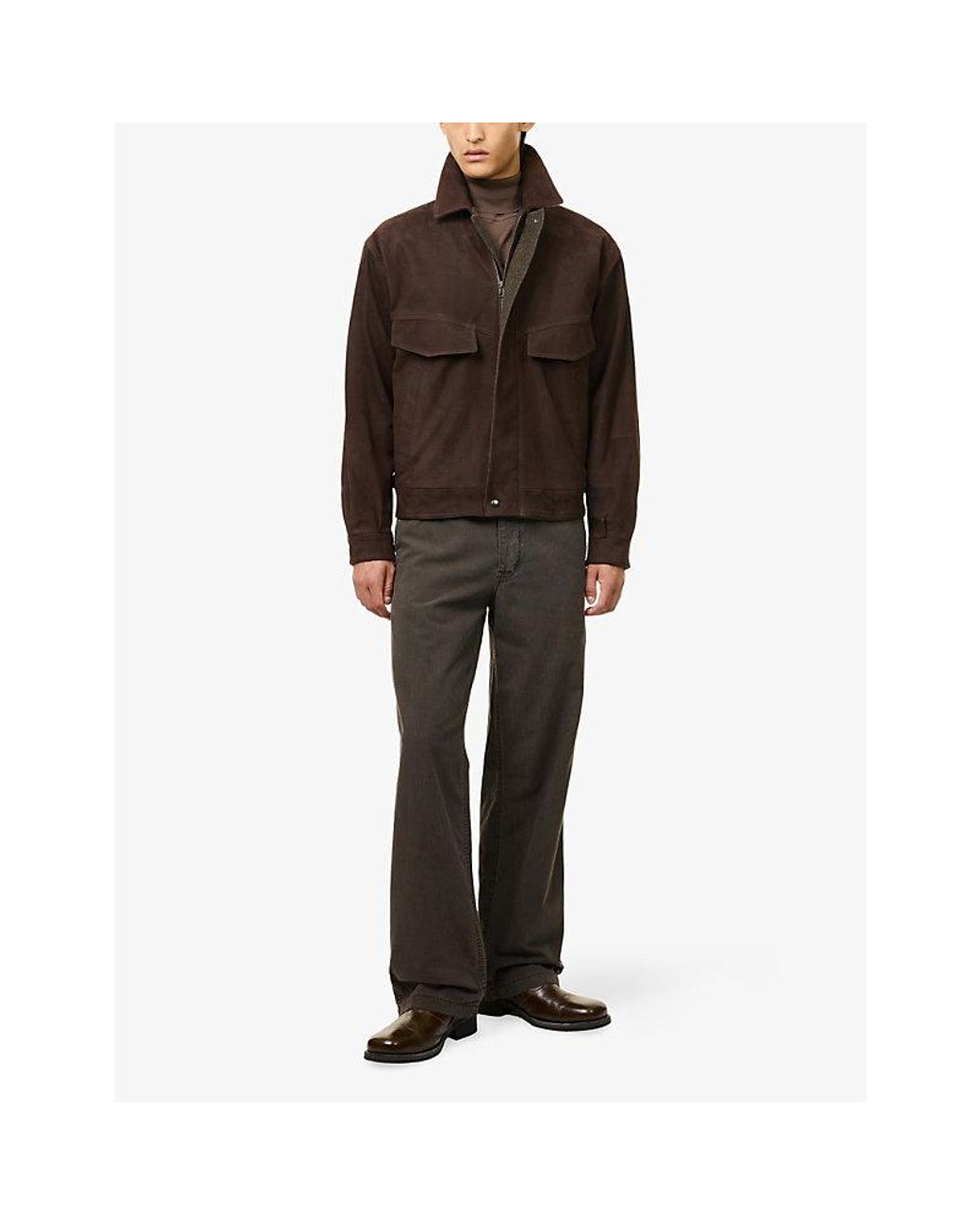 The Row Brown Vana Reversible Suede Jacket for men