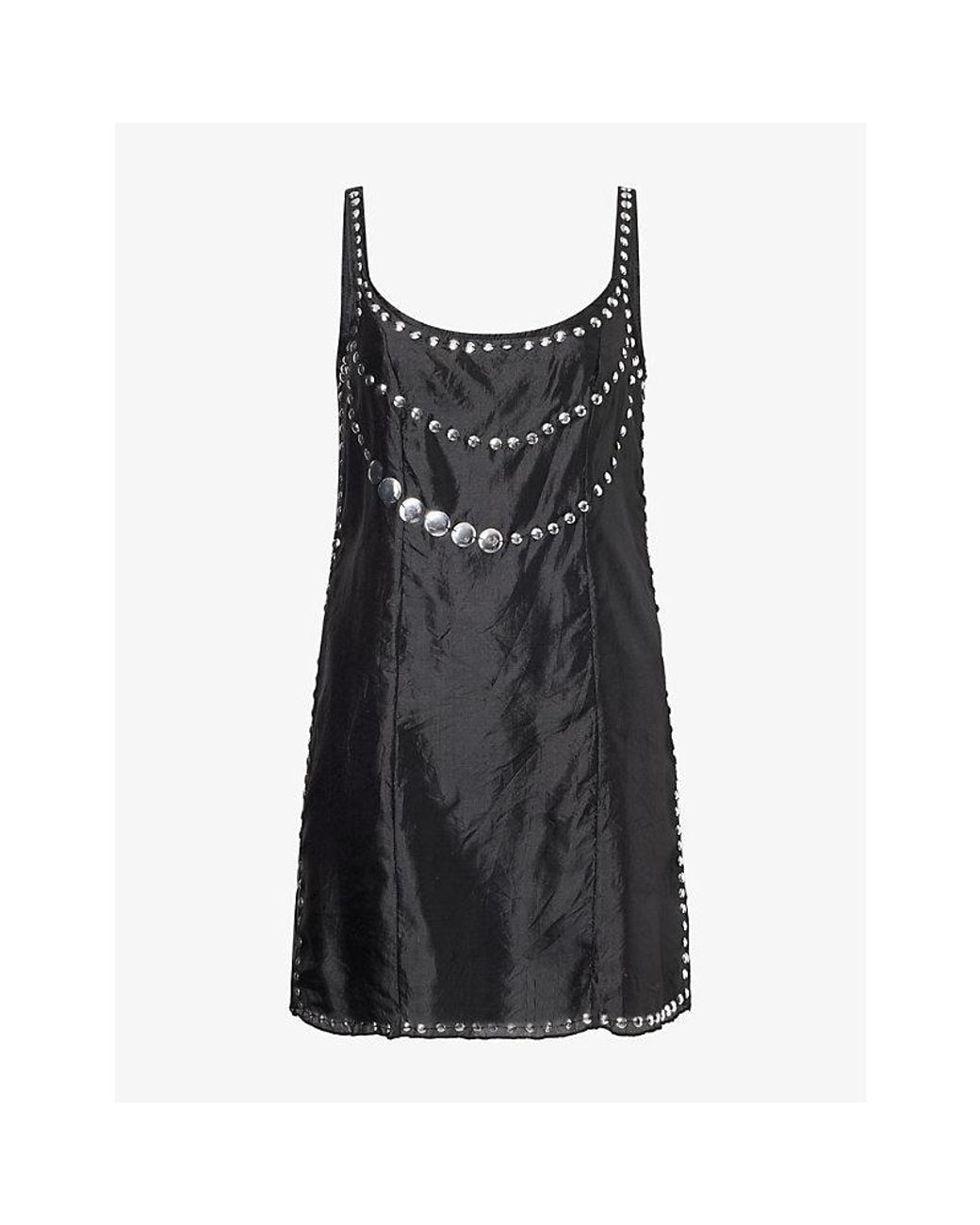 GIMAGUAS Black Claude Jewel Silk Mini Dress