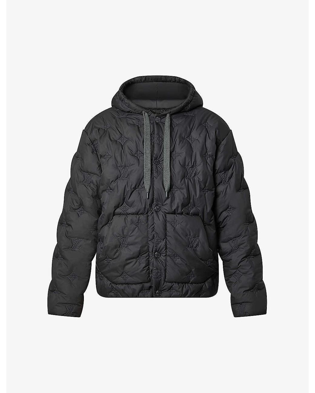 Louis Vuitton Monogram-embossed Quilted Shell Jacket in Black for Men