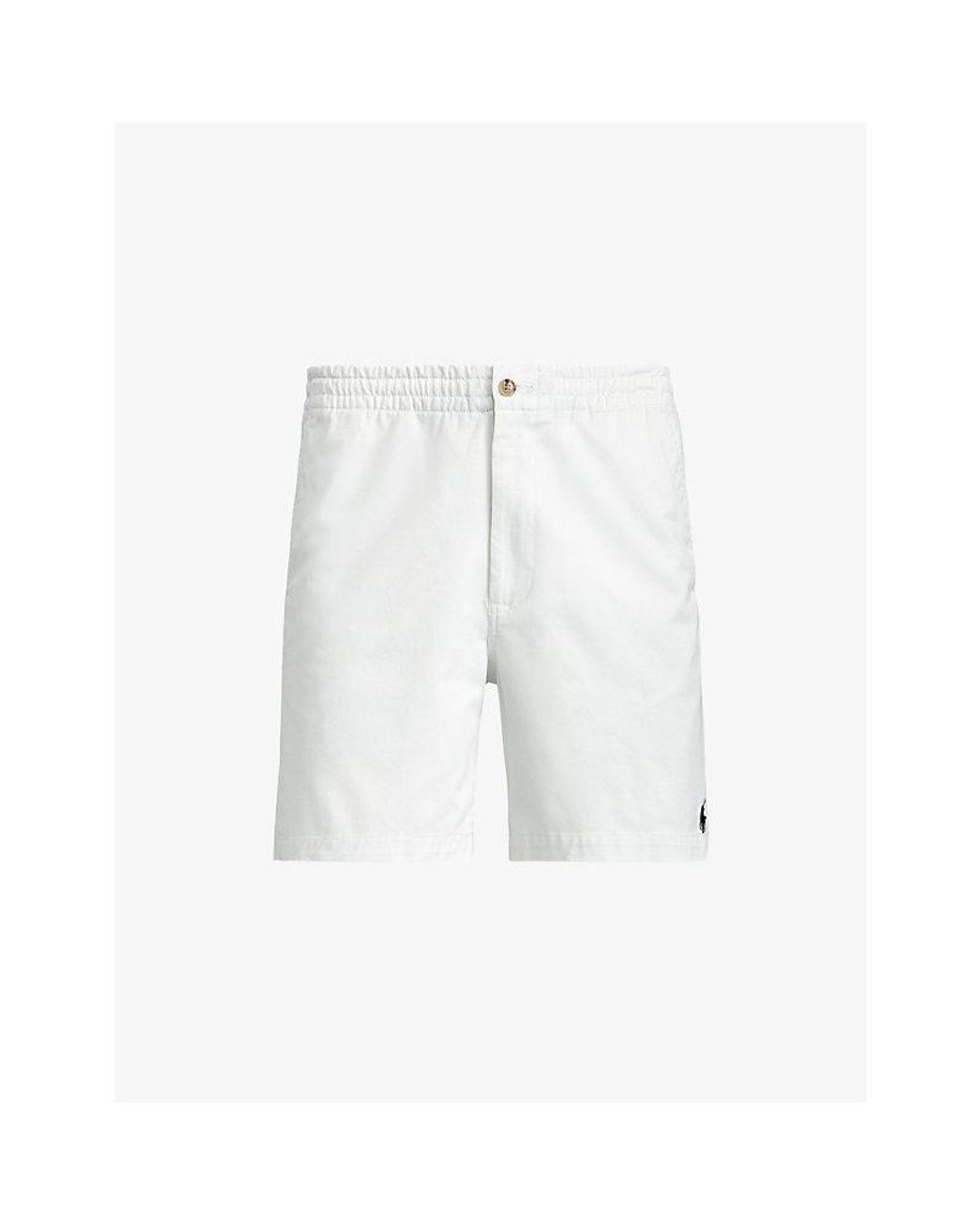 Polo Ralph Lauren White Polo Prepster Logo-Embroidered Stretch-Cotton Shorts for men