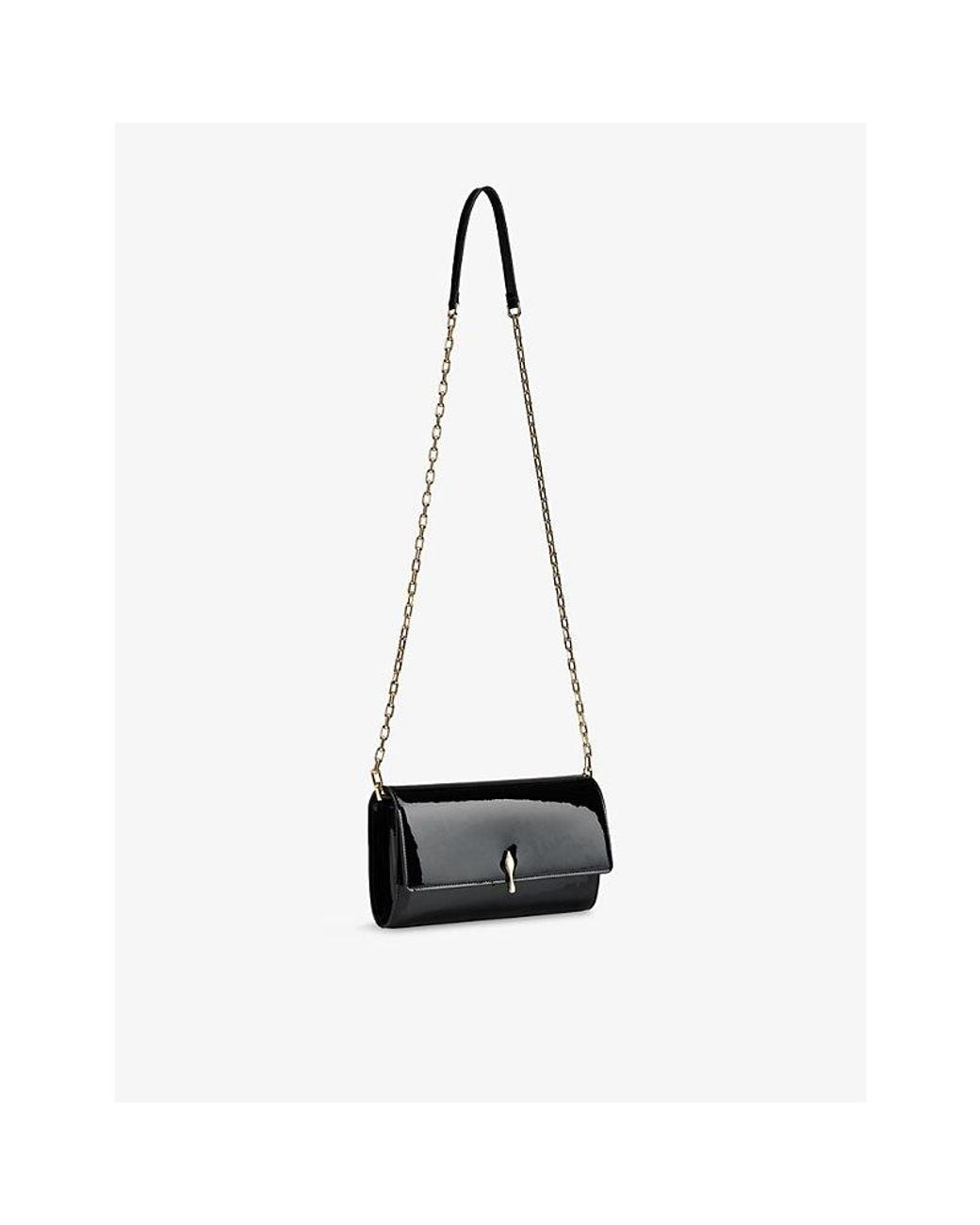 Christian Louboutin Black Bettina Patent-Leather Wallet-On-Chain for men
