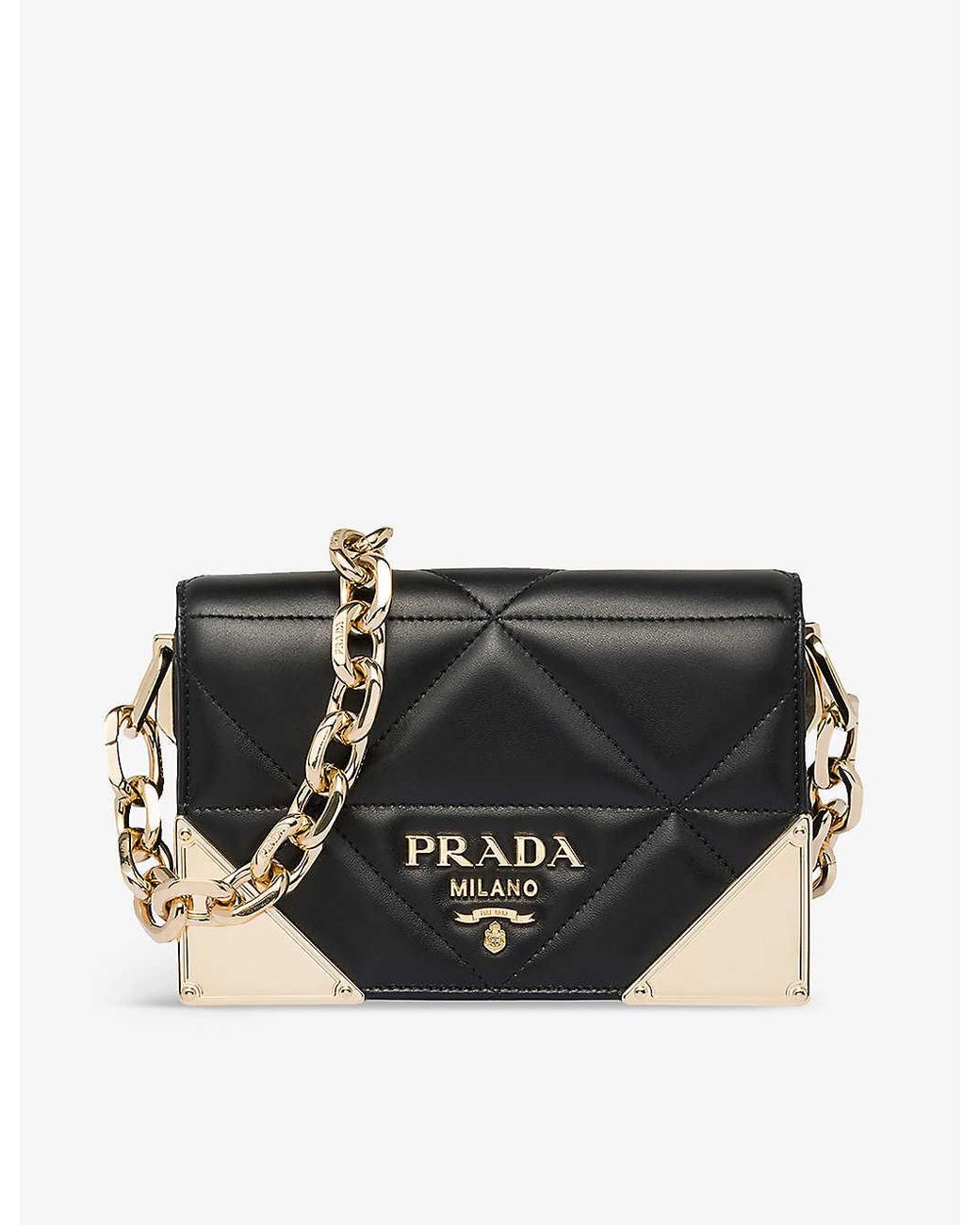 Prada quilted leather shoulder bag best sale