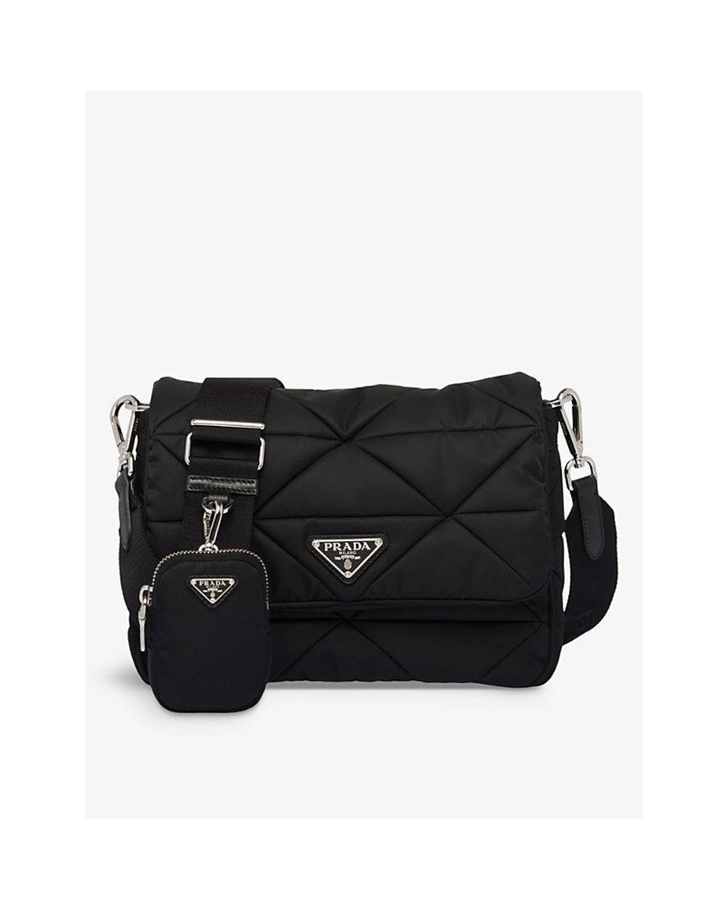 Prada Padded Renylon Shoulder Bag in Black Lyst