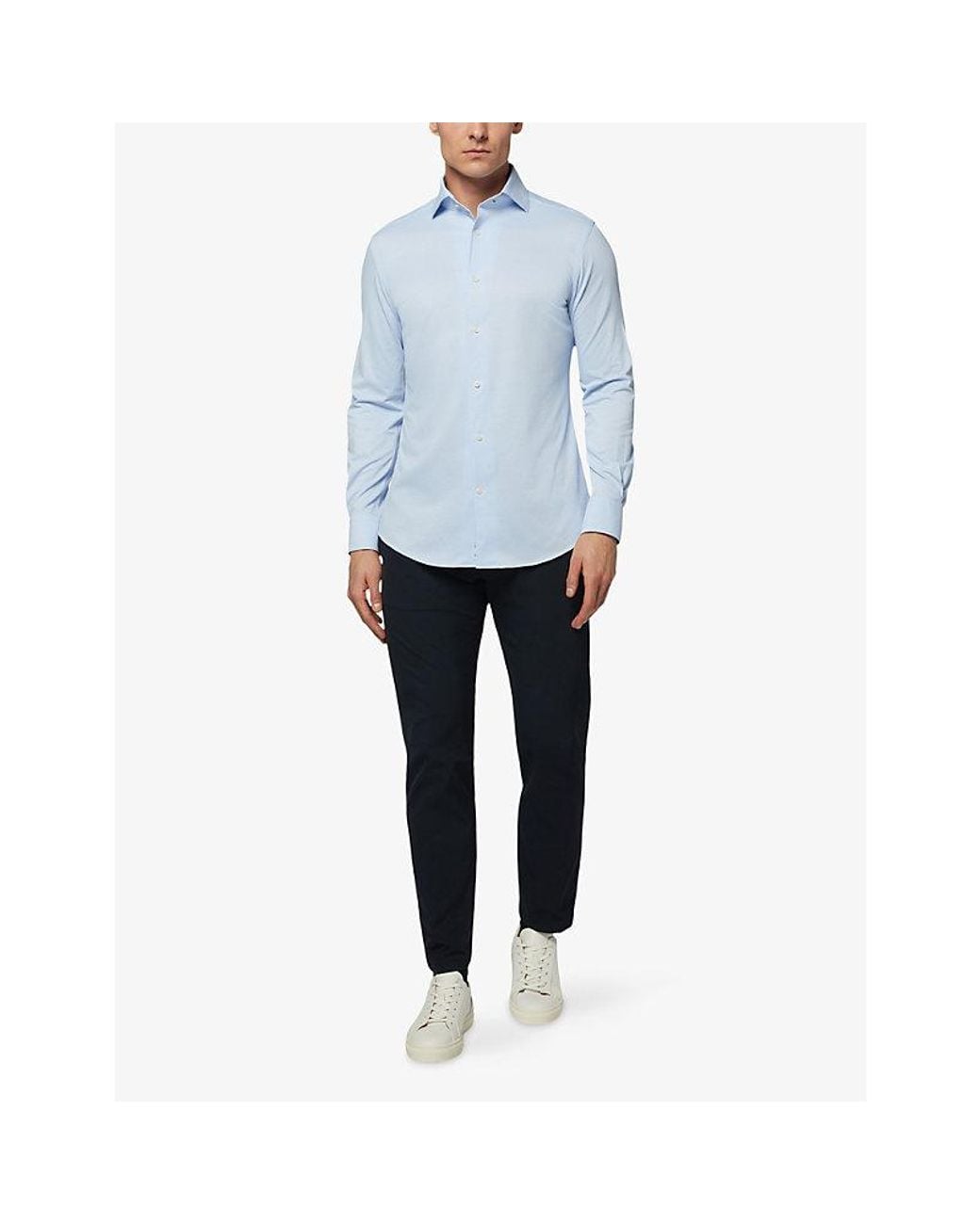Boggi Blue Regular-Fit Japanese Jersey Polo Shirt for men