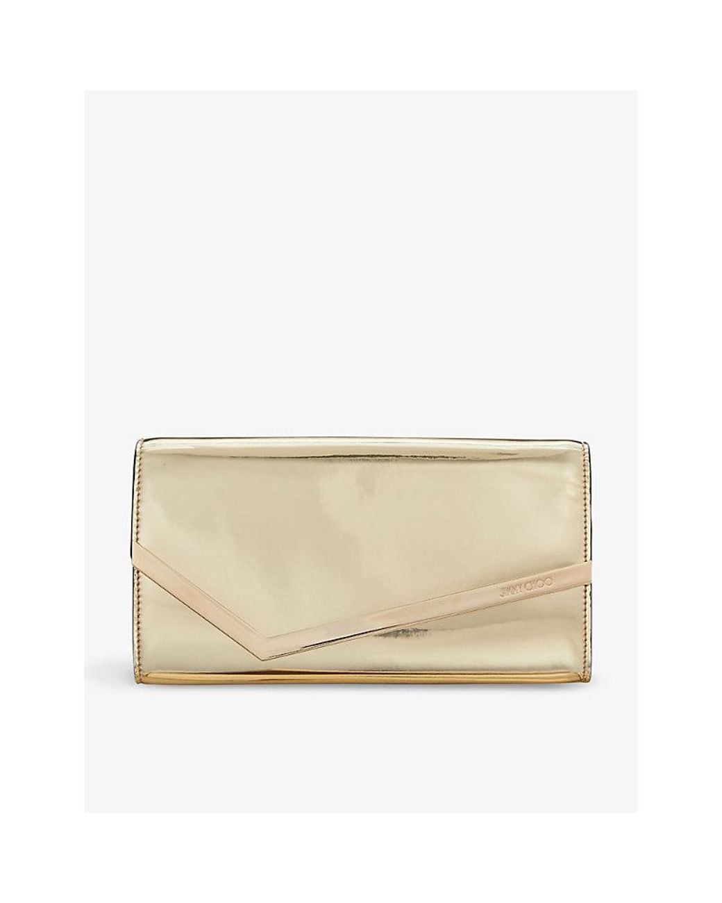 Jimmy Choo Natural Emmie Mirrored-Fabric Clutch
