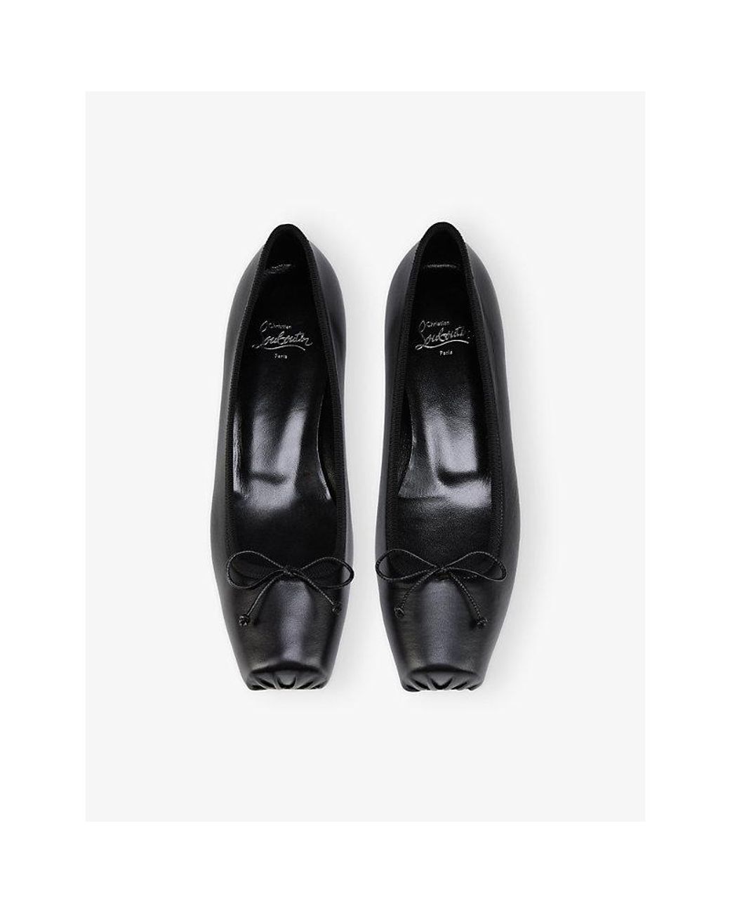 Christian Louboutin Black Cassia Nodo Leather Ballet Flats