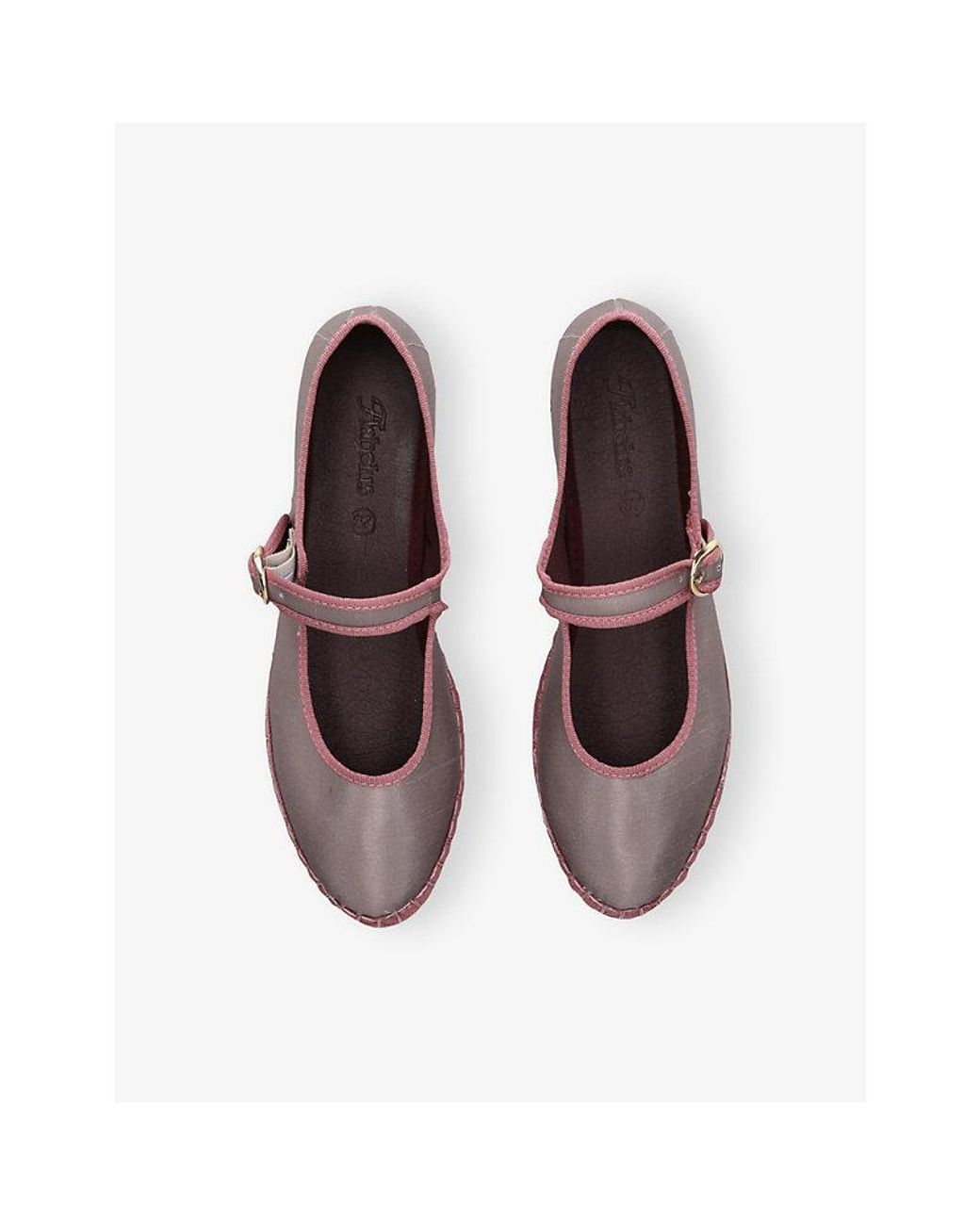 Flabelus Brown Sula Silk Mary Jane Flats